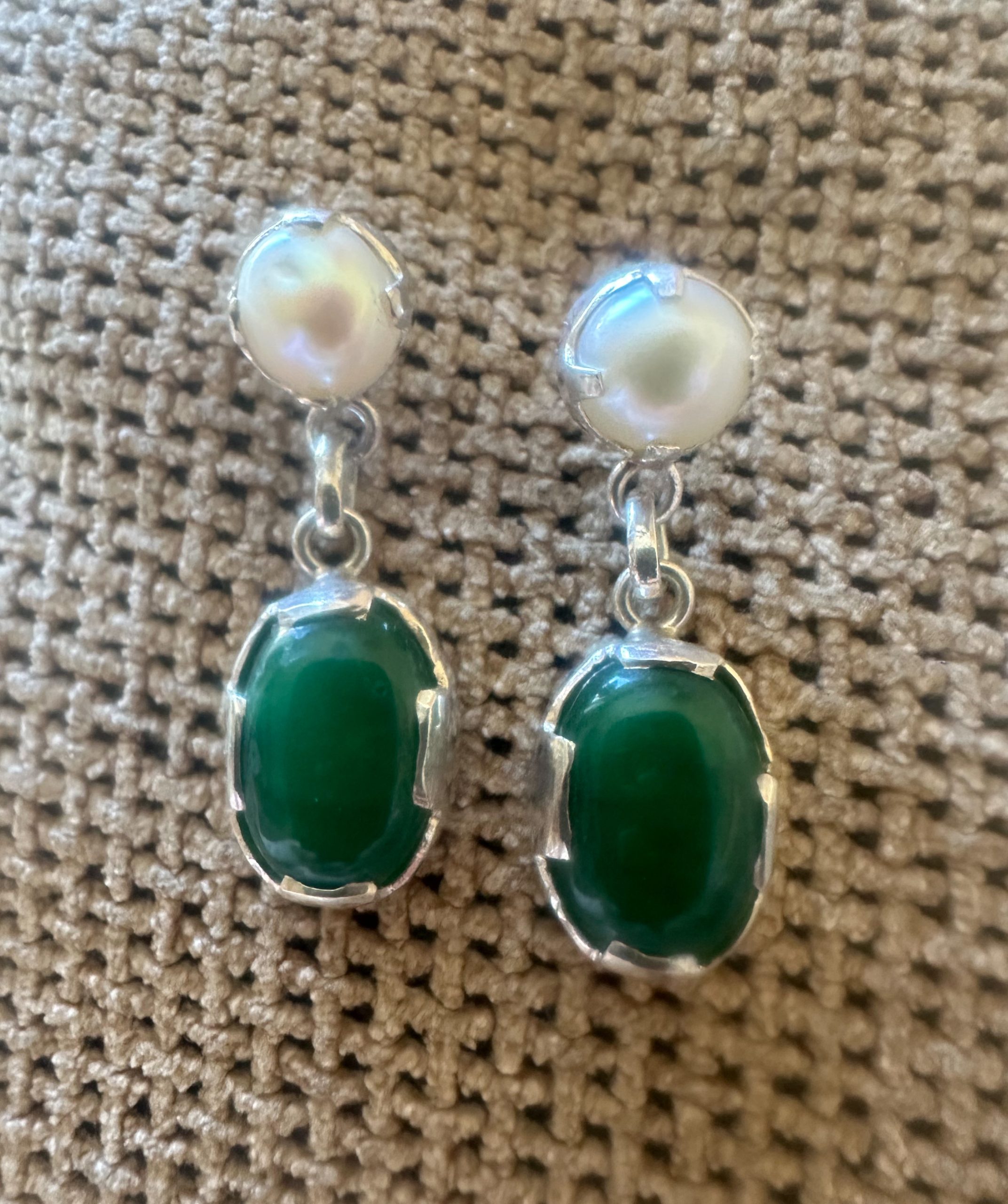 Dark Green Earrings -Eimear Pearl Drop Earrings