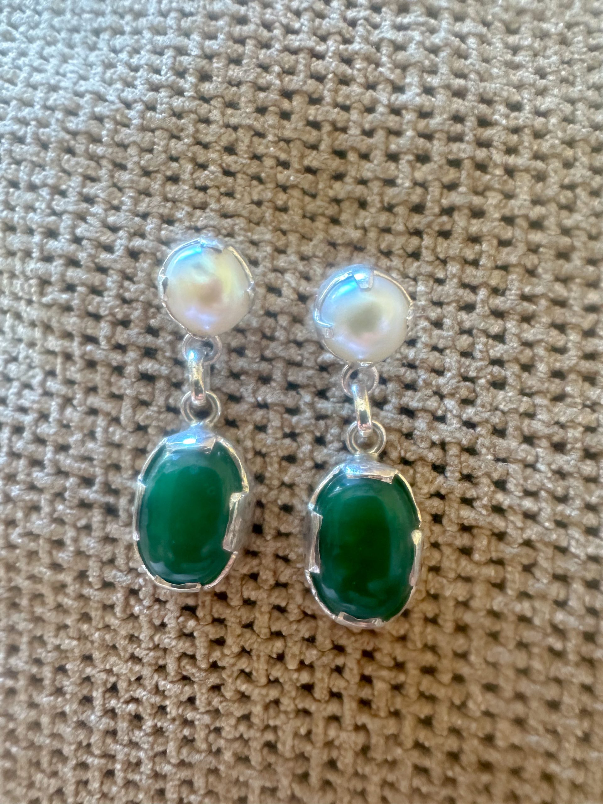 Dark Green Earrings -Eimear Pearl Drop Earrings - Image 7