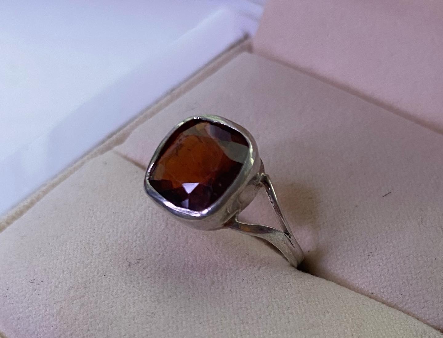 Chhaya Garnet Ring, Honey Colored - UK Size O - Image 3