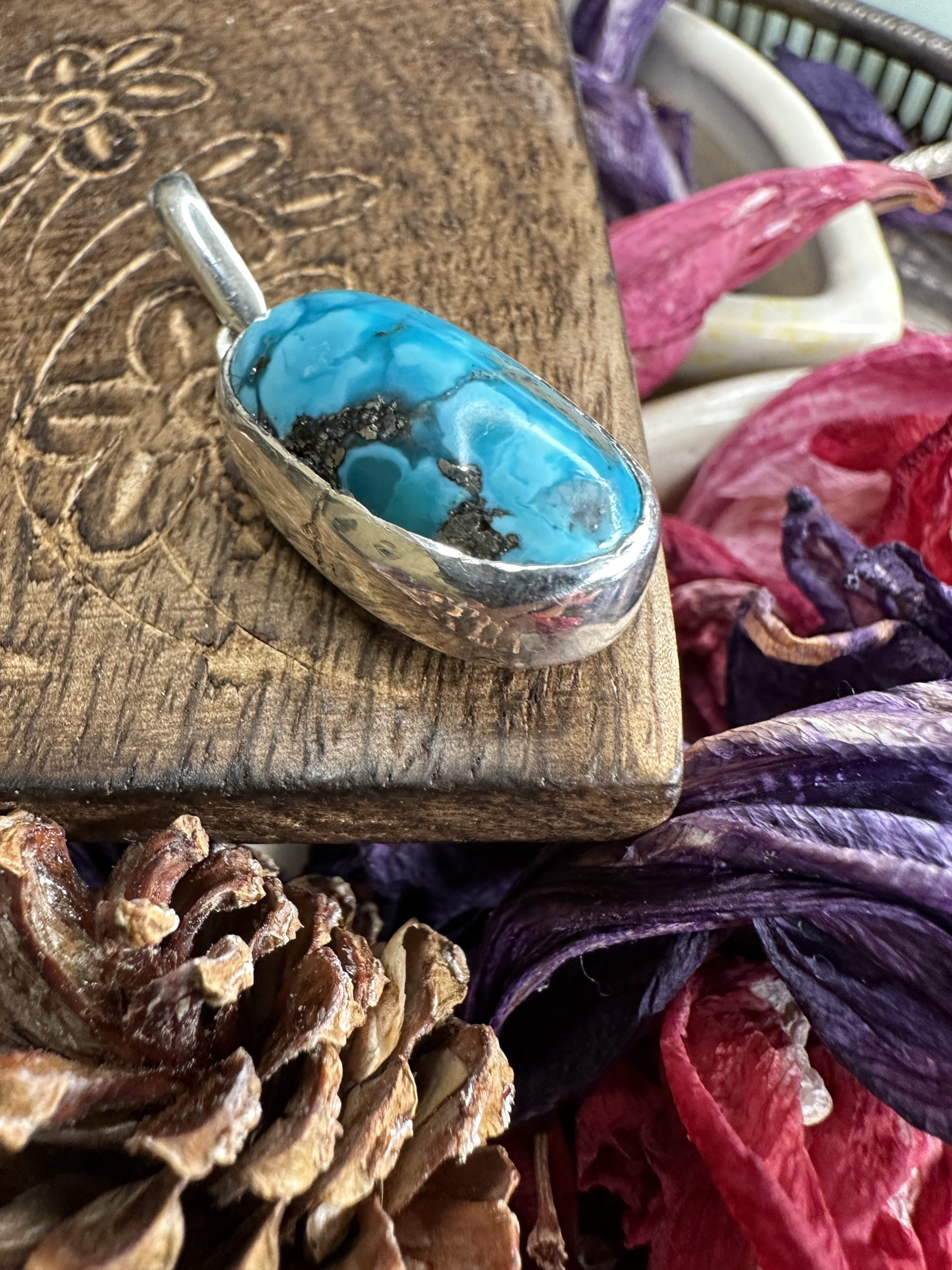 Turquoise Gemstone Necklace -Aindri Pendant - Image 3