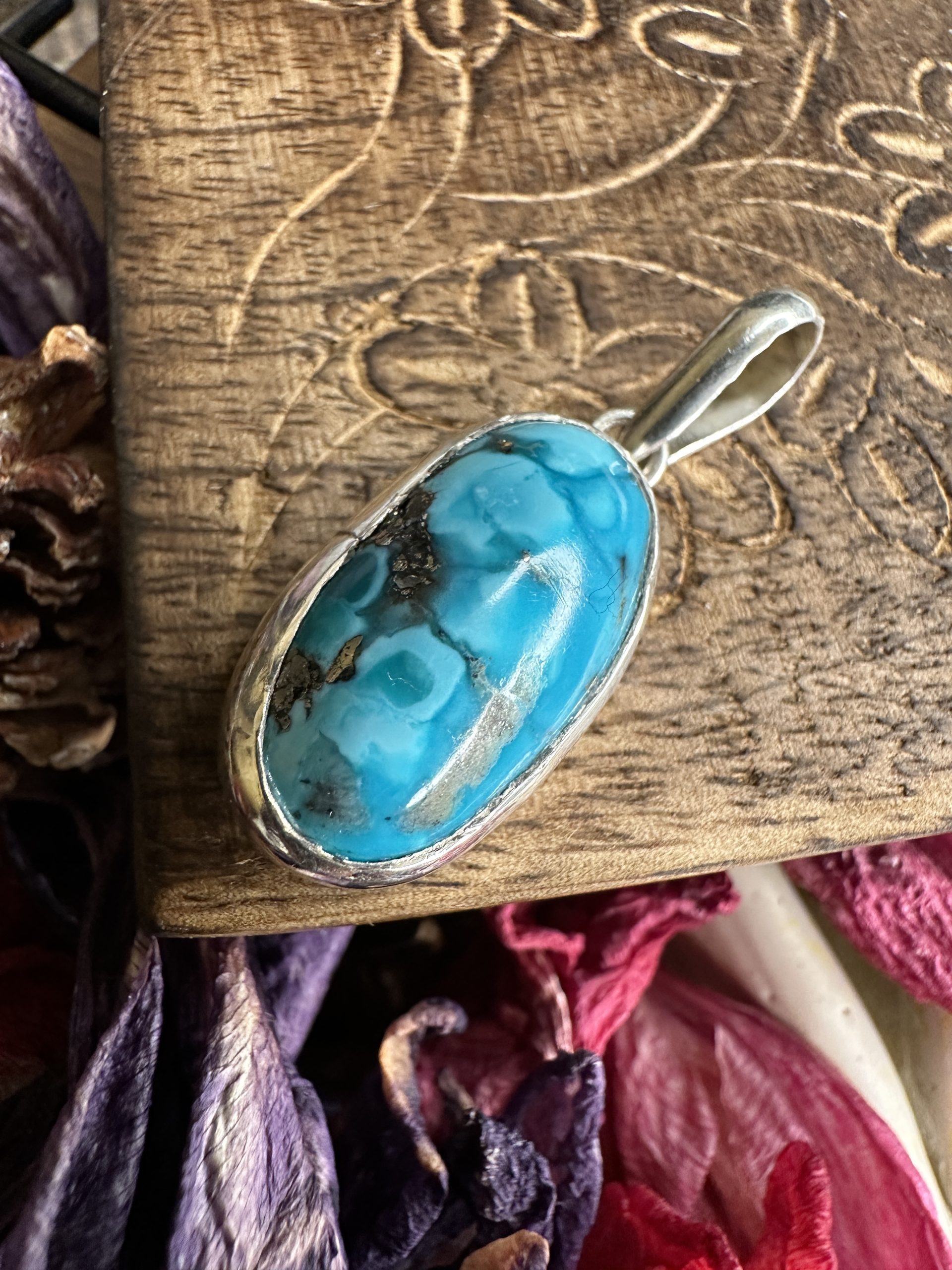 Turquoise Gemstone Necklace -Aindri Pendant - Image 2