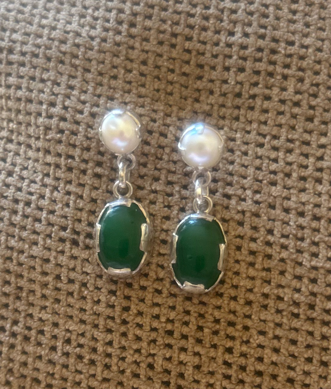 Dark Green Earrings -Eimear Pearl Drop Earrings - Image 9