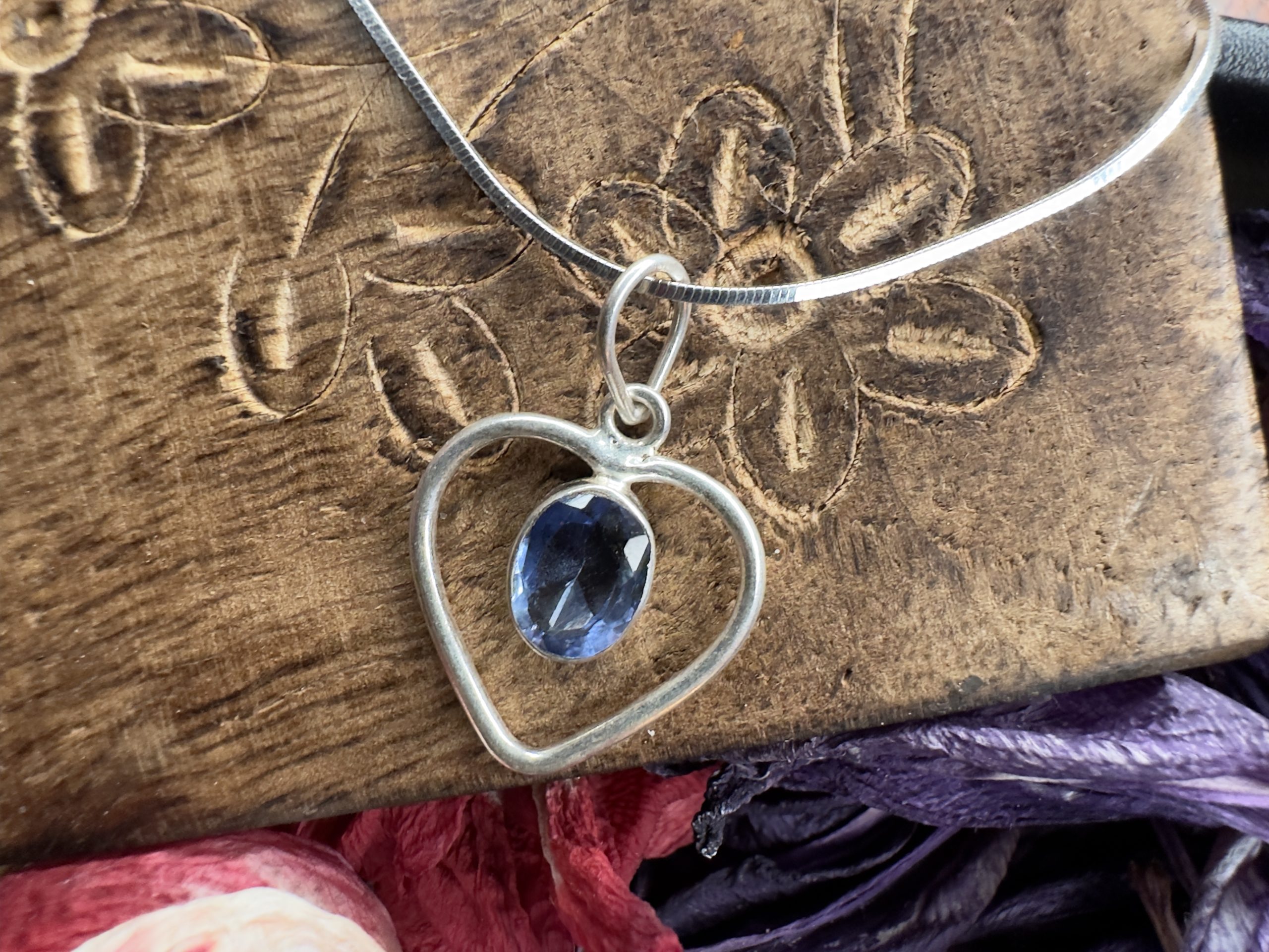 Sapphire Heart Necklace - Anaya Blue Sapphire - Image 4
