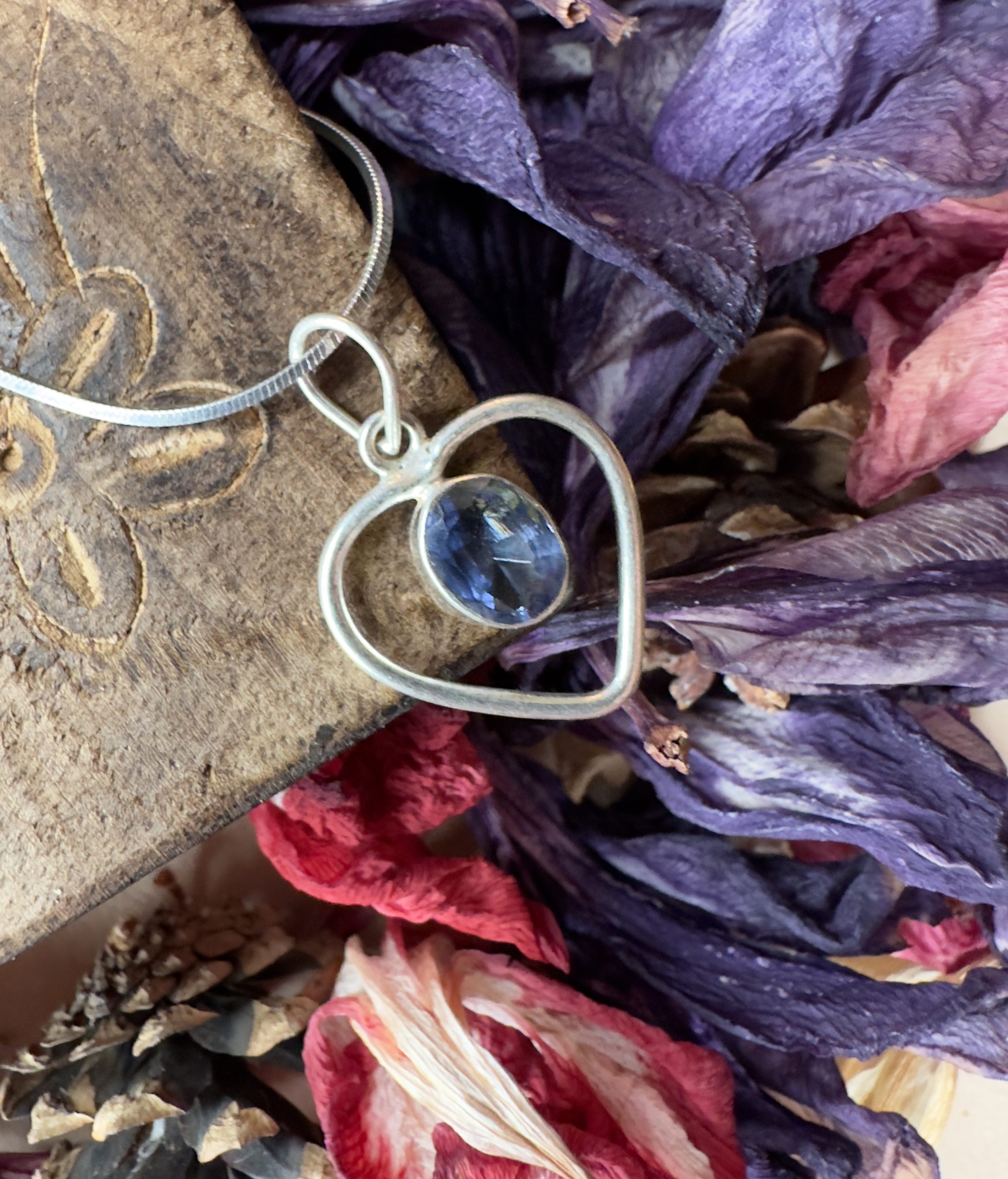 Sapphire Heart Necklace - Anaya Blue Sapphire - Image 2