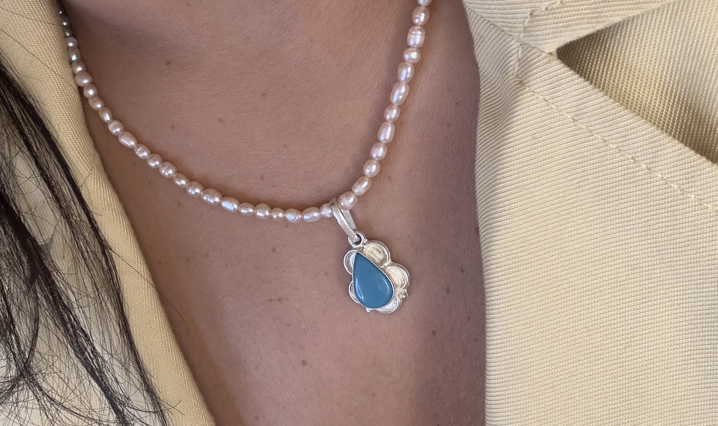 Bindu Turquoise Fine Silver Pendant