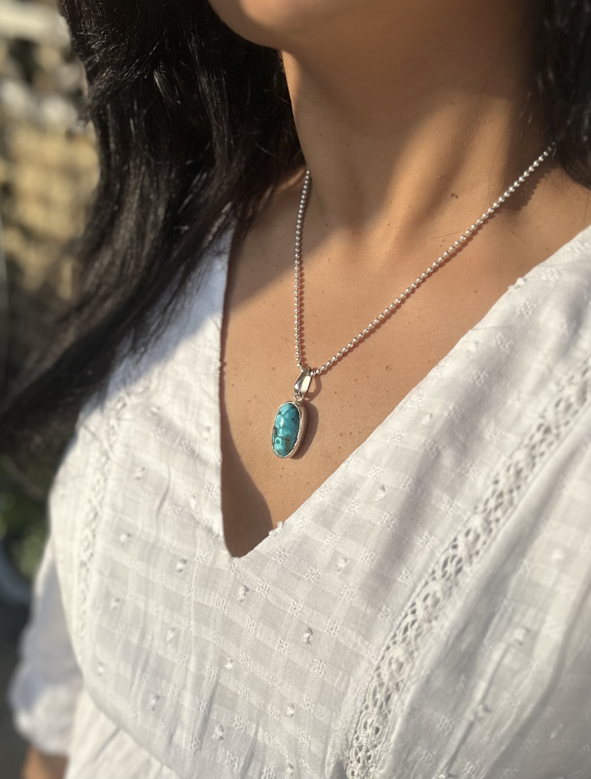 Turquoise Gemstone Necklace -Aindri Pendant - Image 4