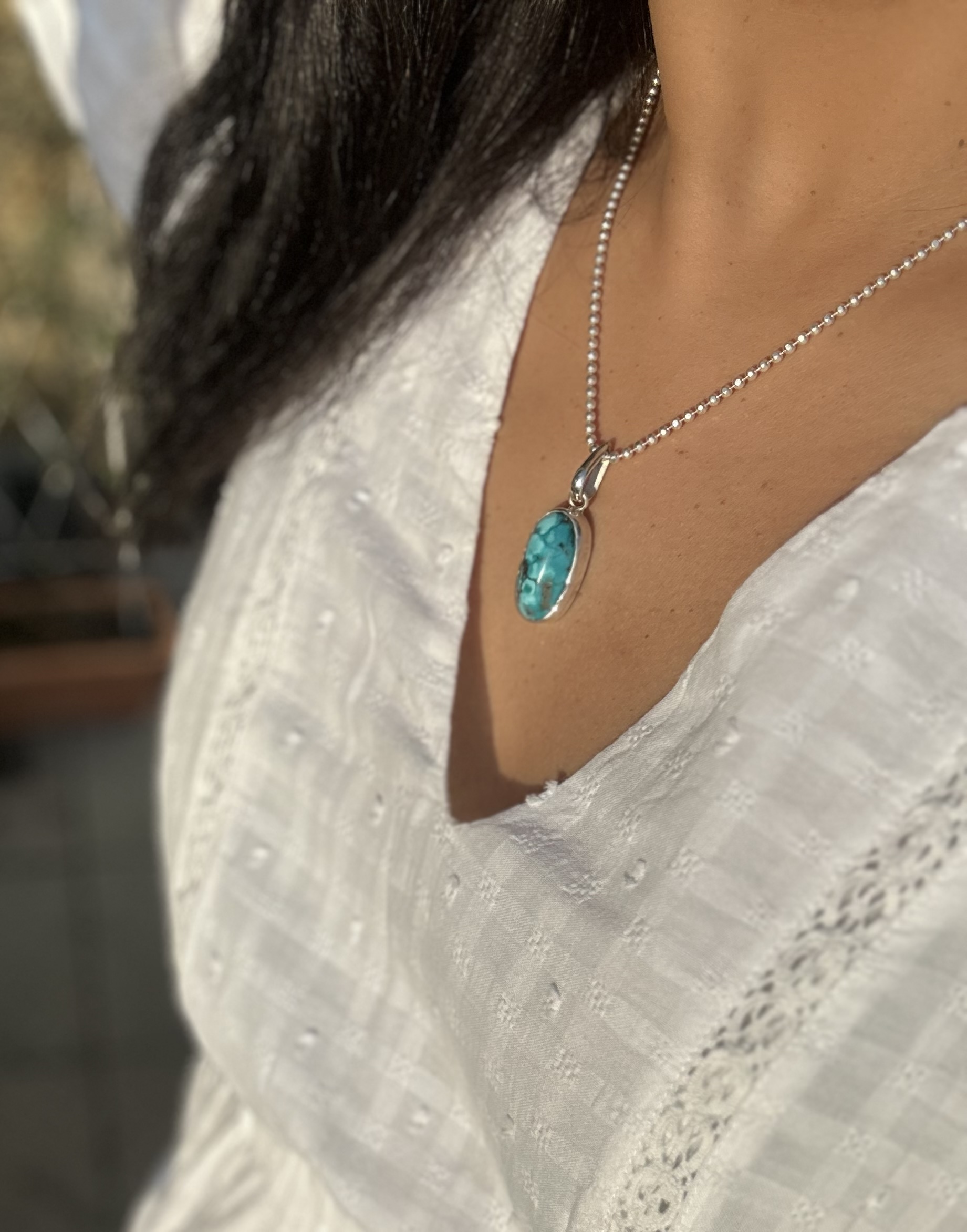 gold necklace turquoise