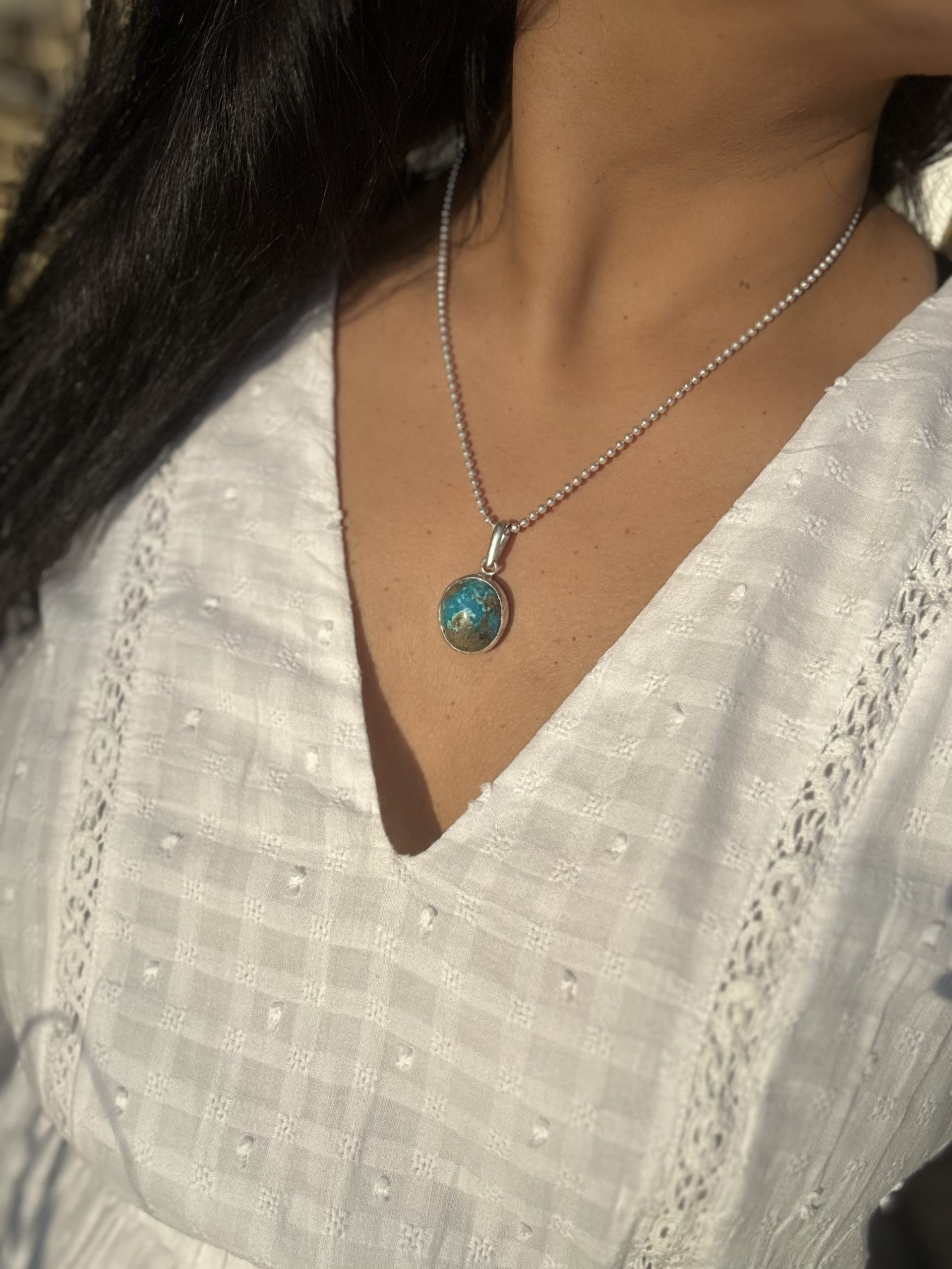 Earth Necklace - Vasundhara Turquoise Pendant - Image 6