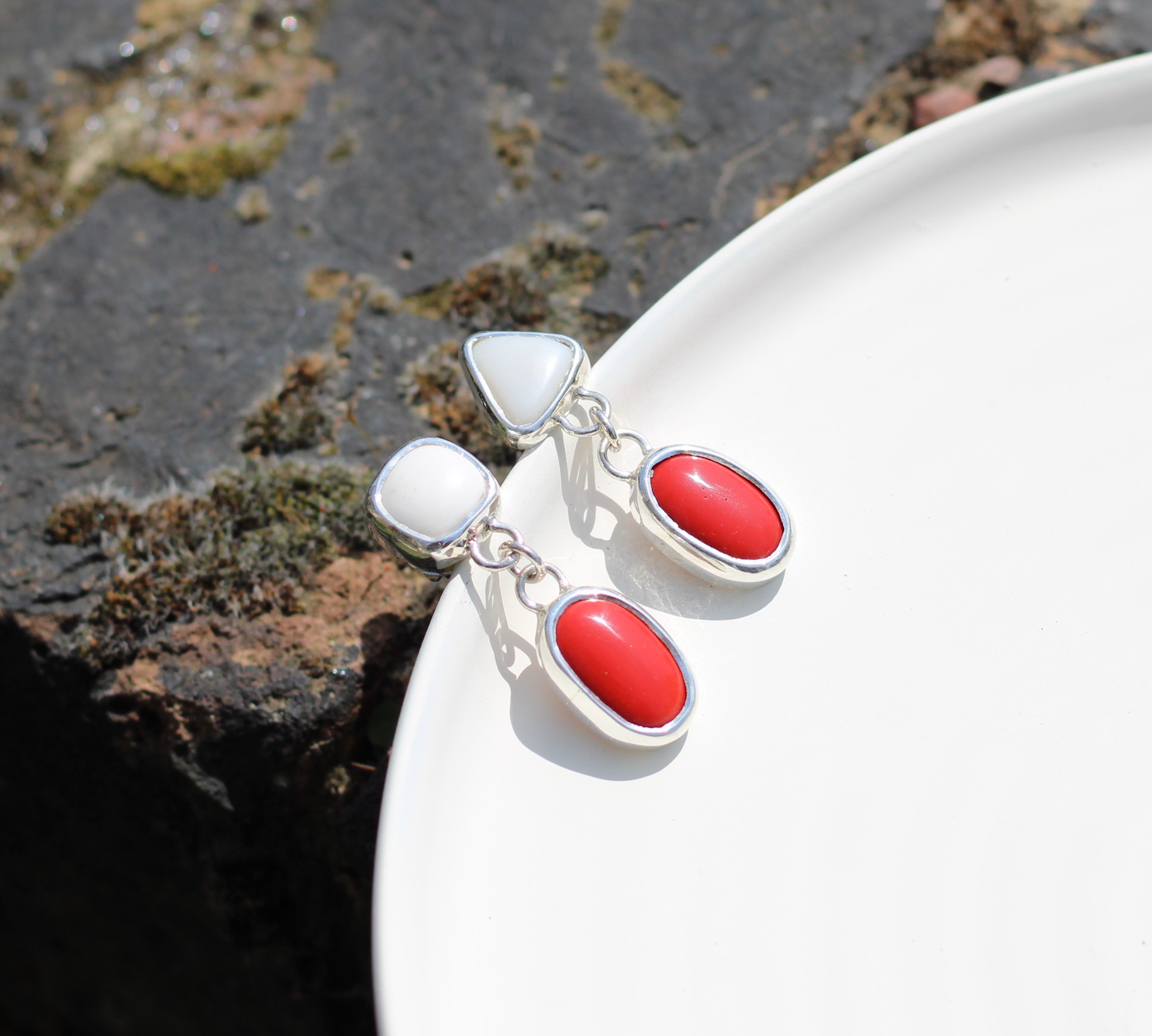 Red Coral Earrings