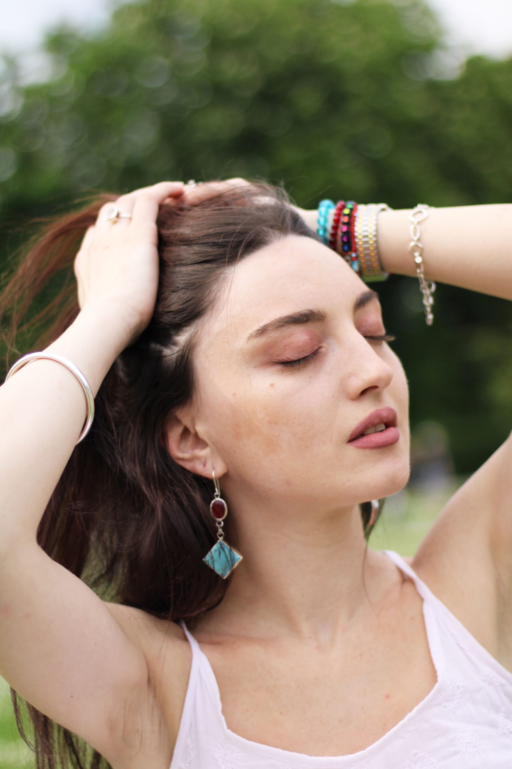 Turquoise Sapphire Earrings - Prabha - Image 11