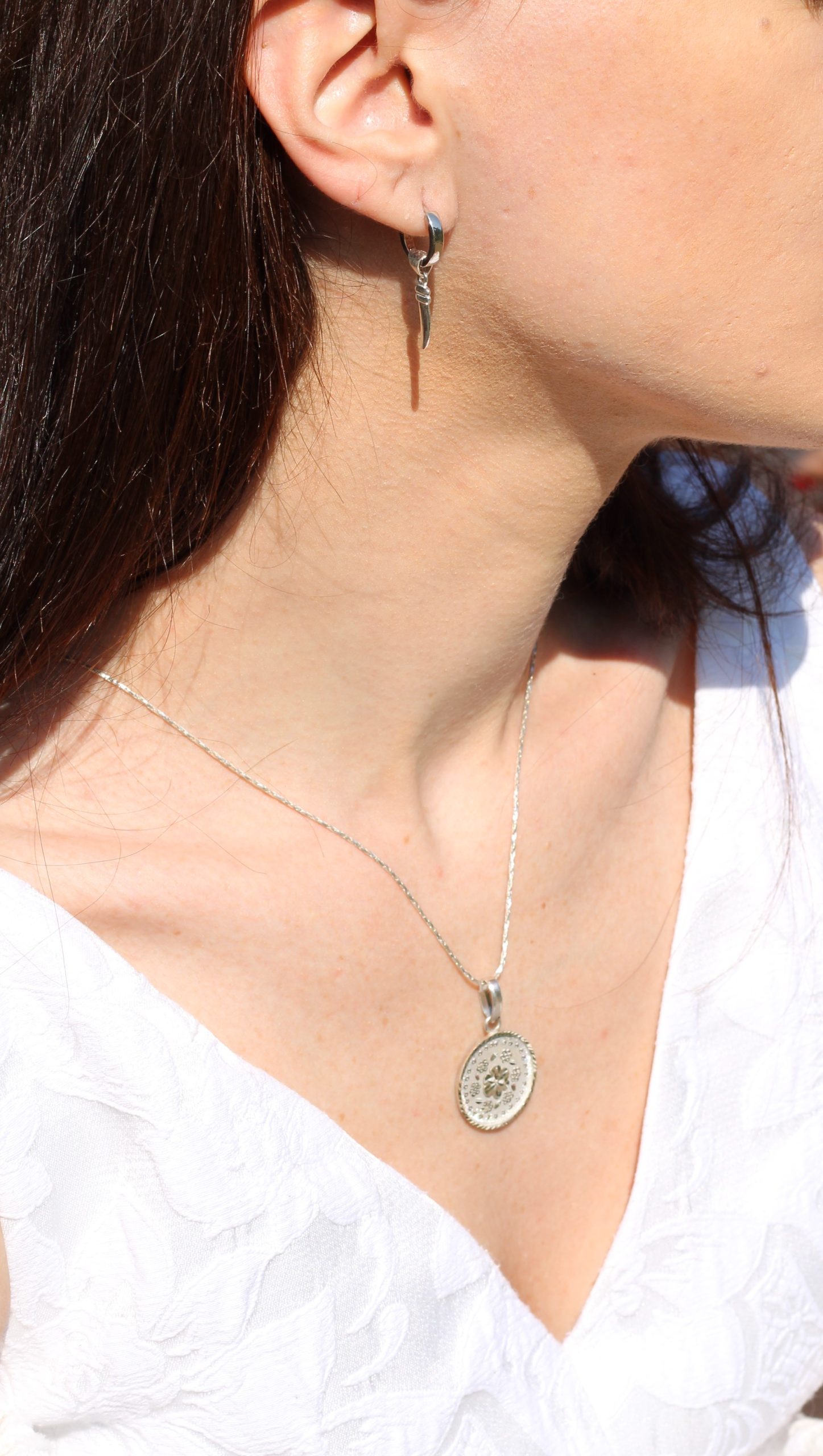 Khur Mini Claw Charm Hoop Earrings - Image 5
