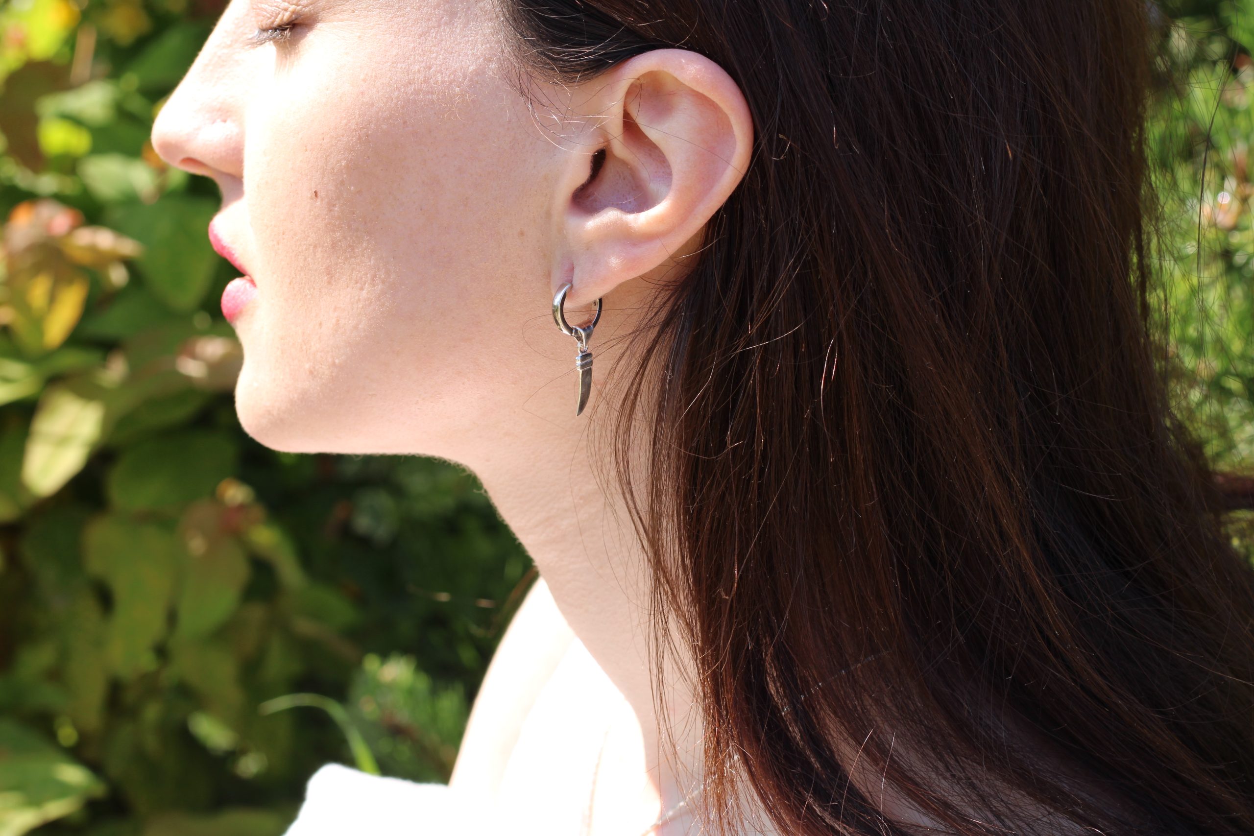 Khur Mini Claw Charm Hoop Earrings - Image 6