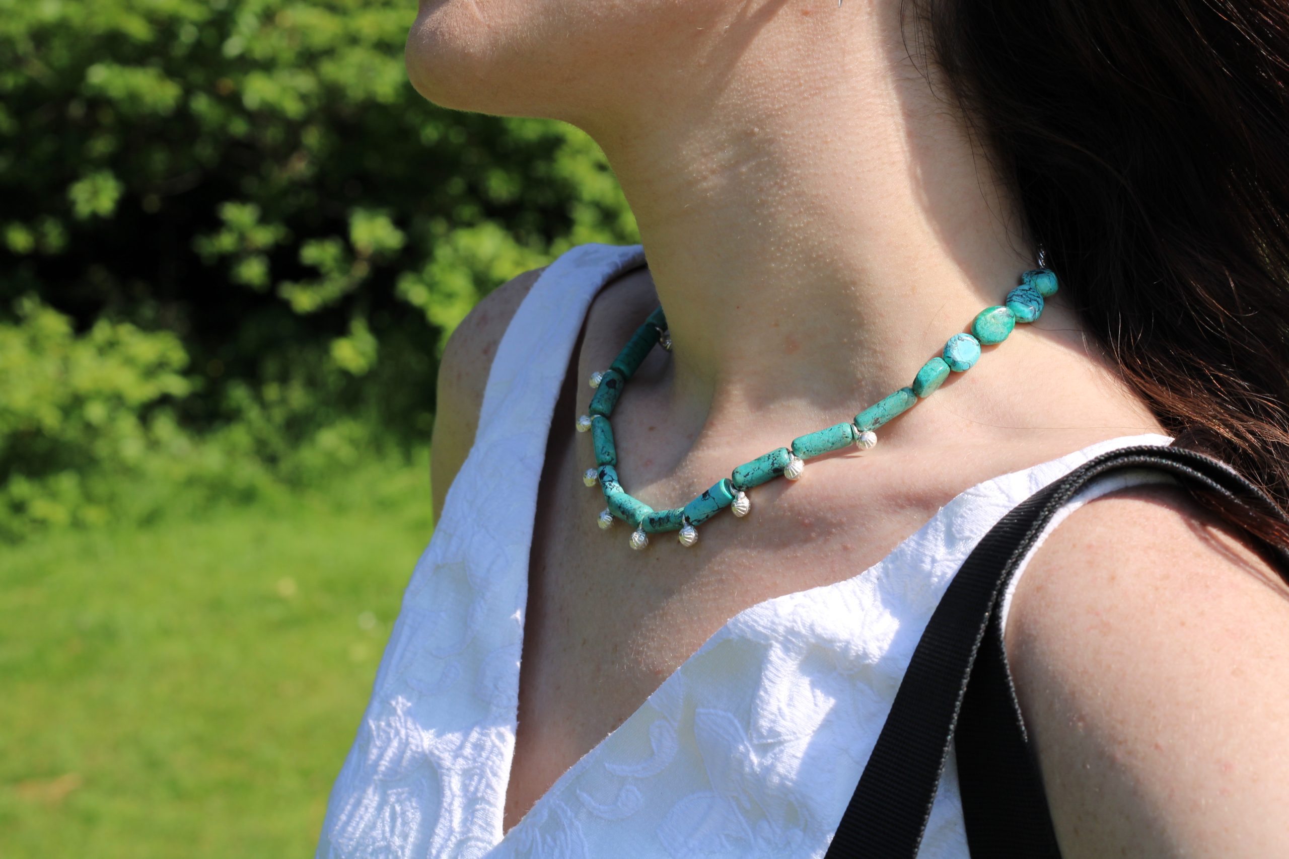 Indian Turquoise Necklace - Ghungroo Choker - Image 11