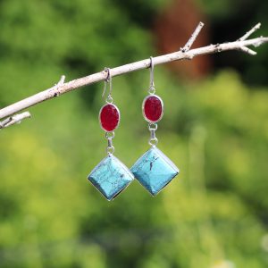 Turquoise Sapphire Earrings