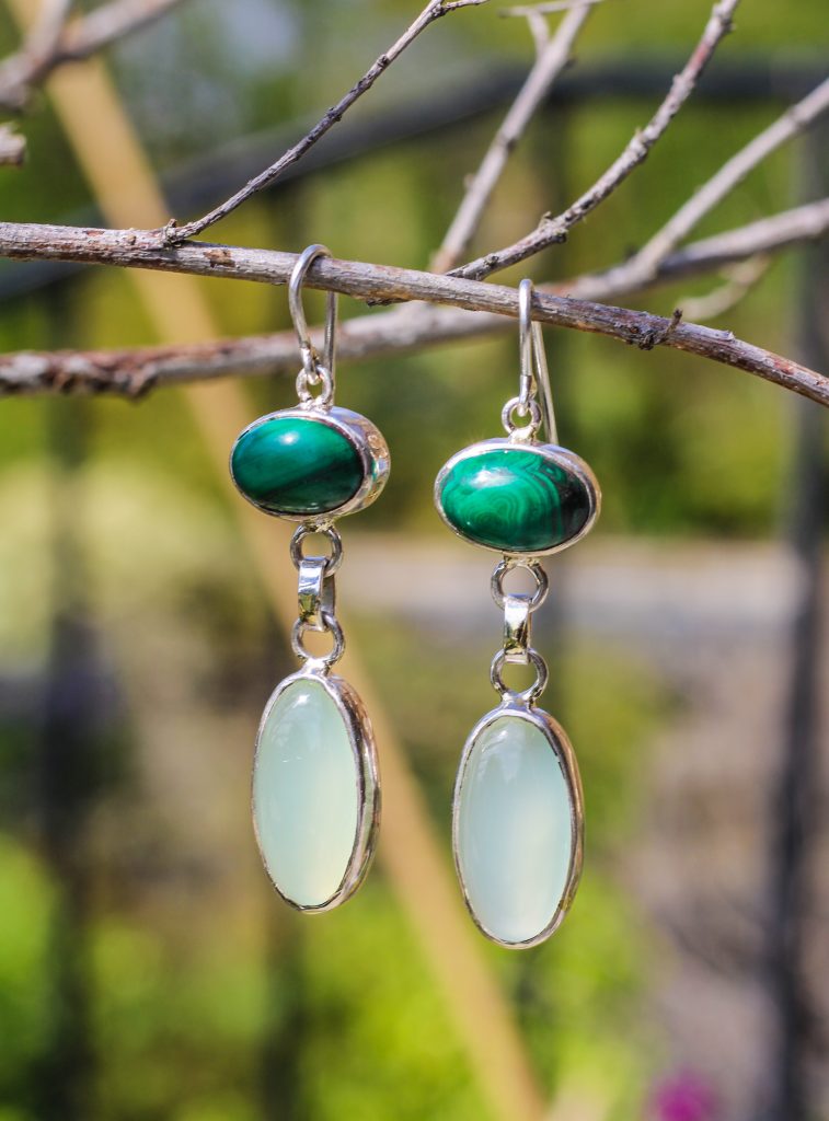 Malachite chalcedony Earrings