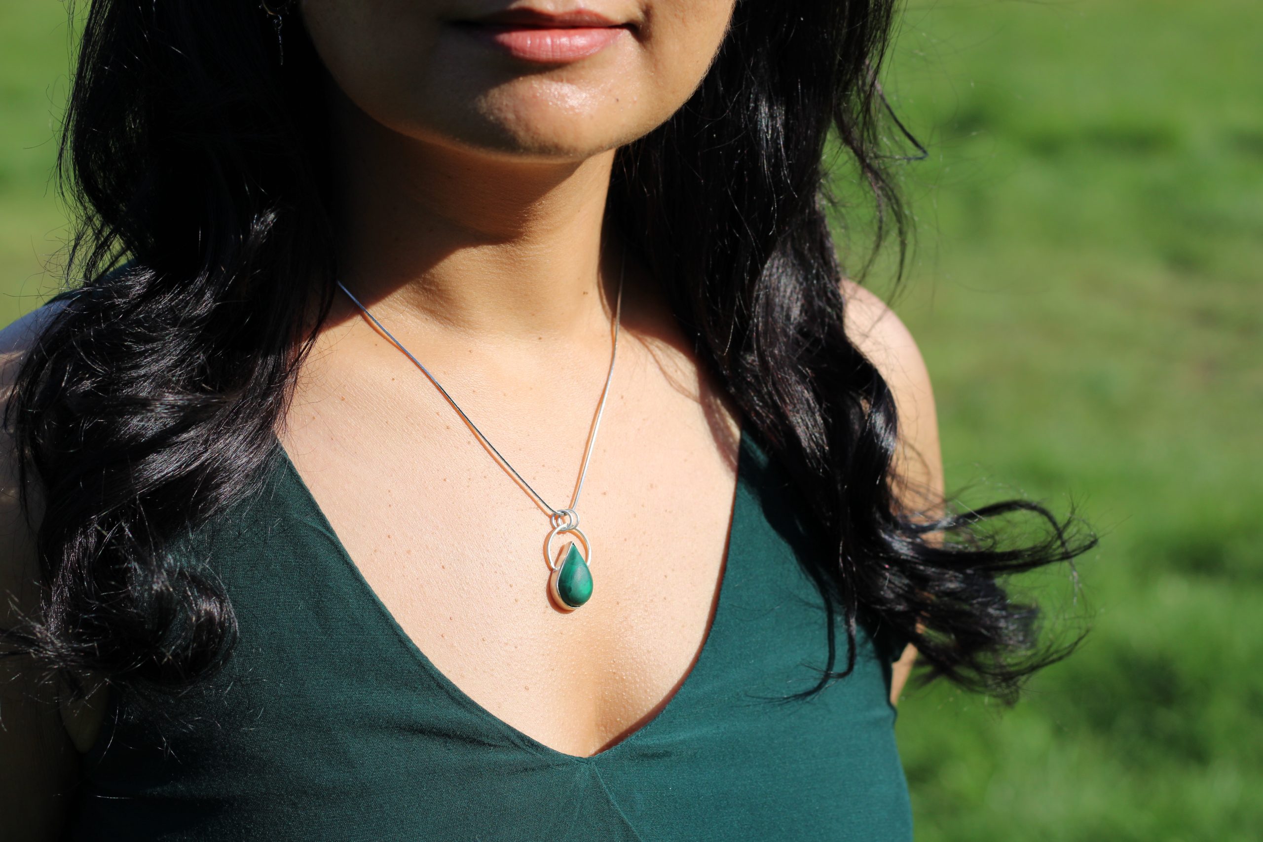 Hridaya Large Malachite Pendant - Image 3