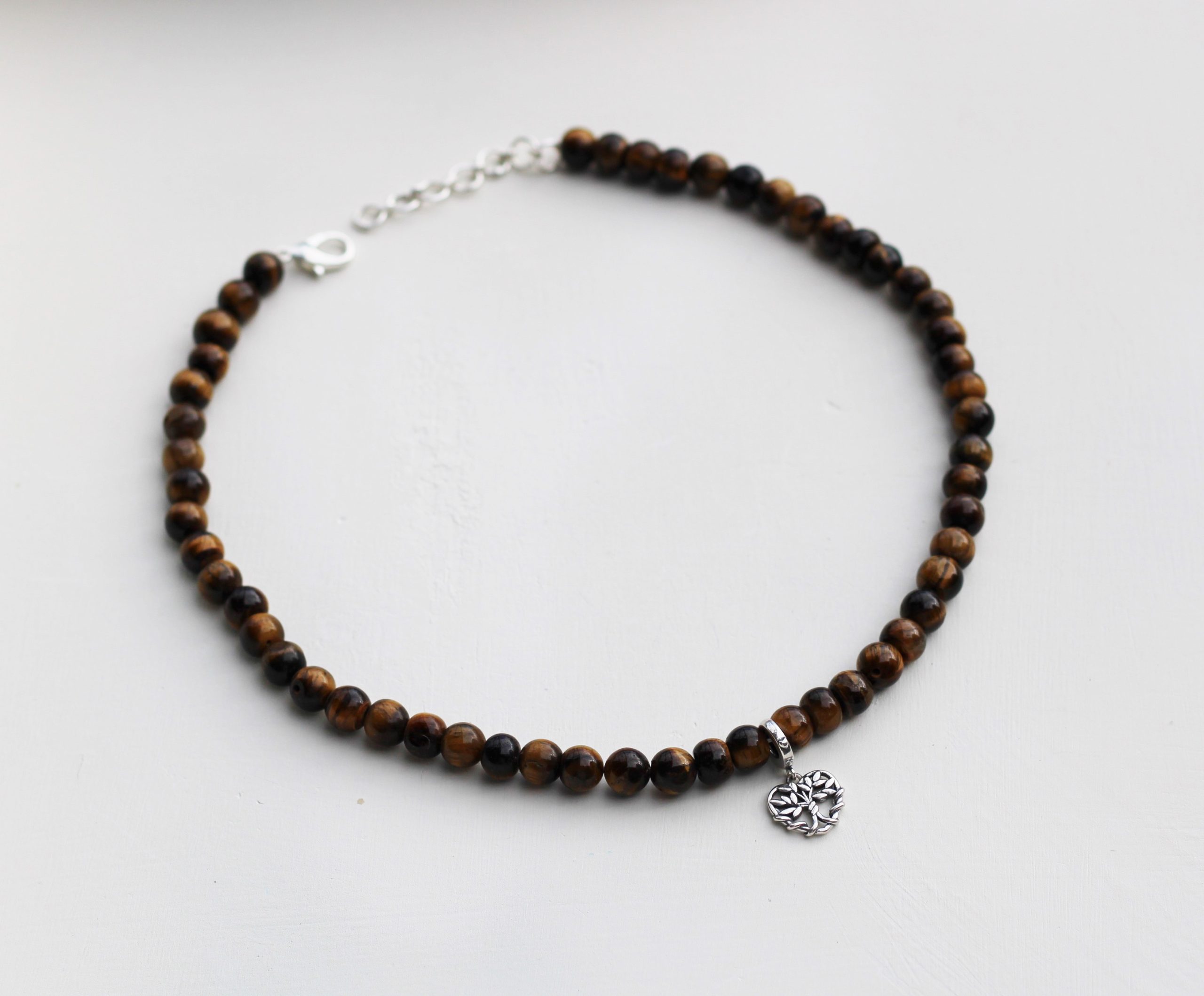 Kamakshi Tiger's Eye Choker with Tree of Life Heart Charm - Image 11