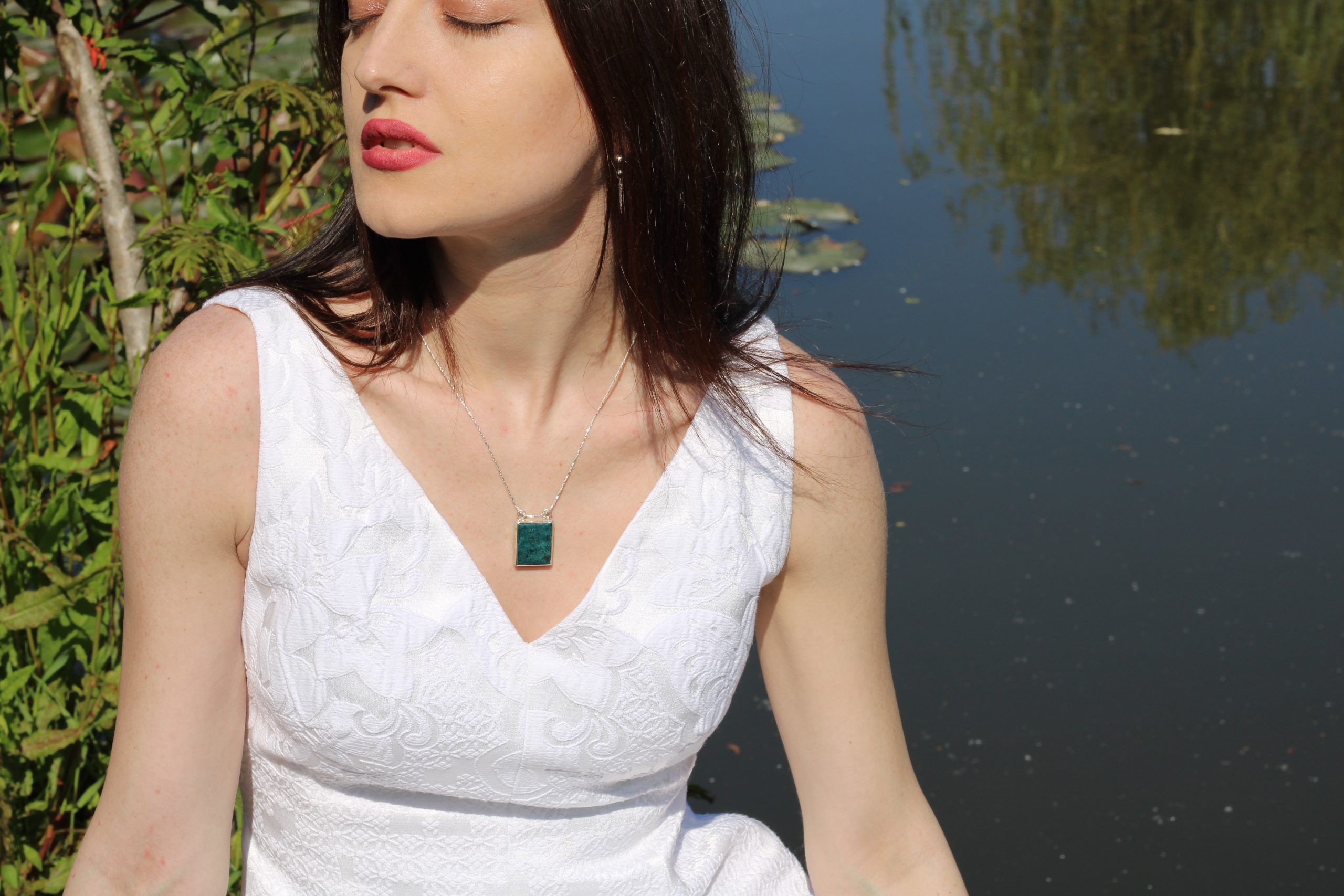 Dark Green Turquoise Necklace - Ashwini - Image 2