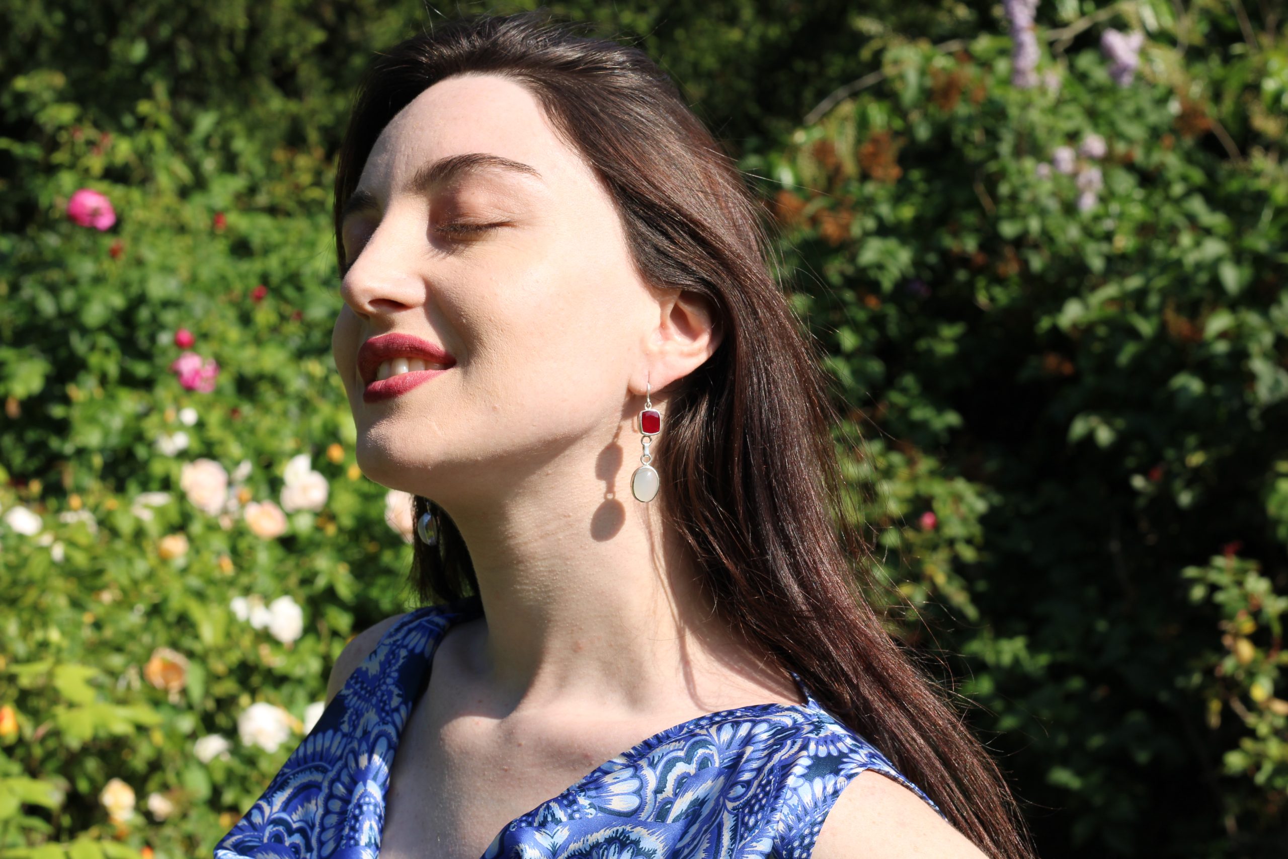 Pink Sapphire Earrings - Arjun Natural Sapphire & Moonstone - Image 8