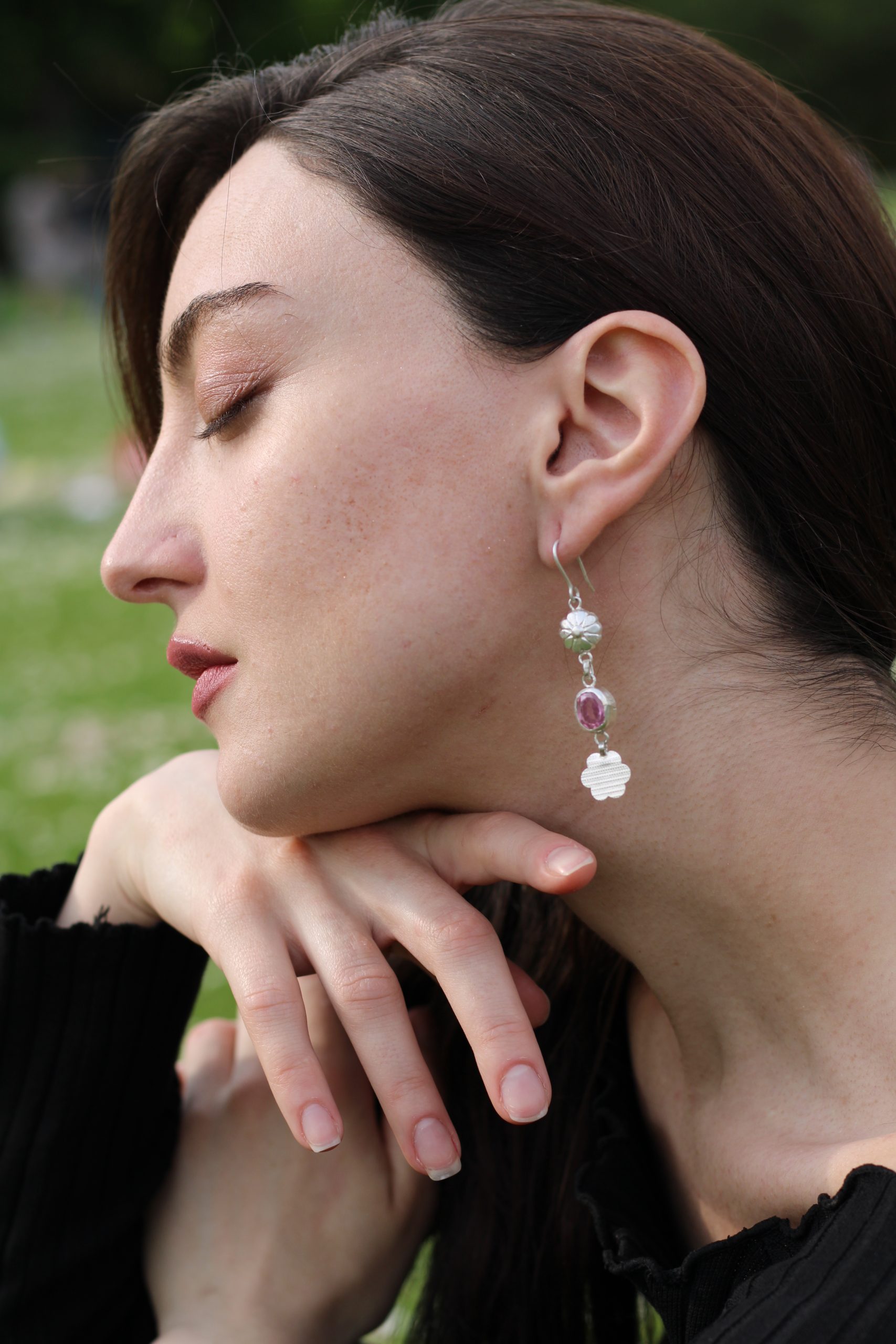 Uttara BP Pink Daisy Earrings - Image 8