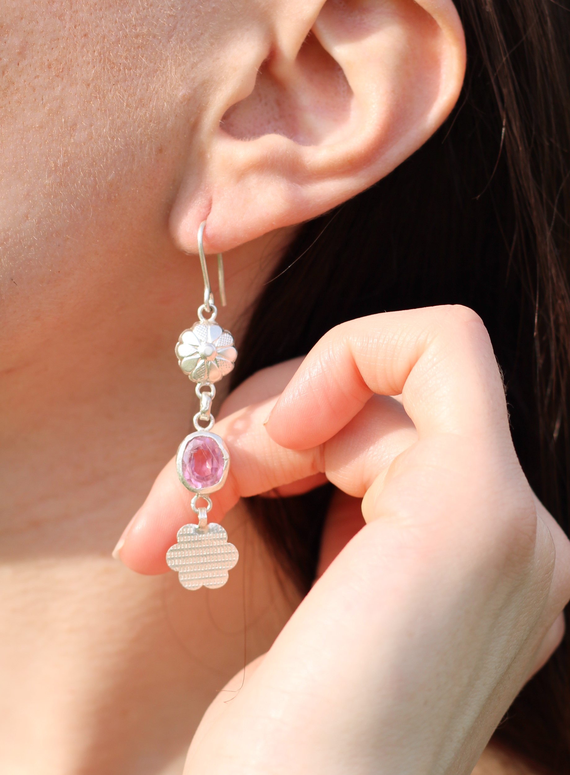 Uttara BP Pink Daisy Earrings - Image 9