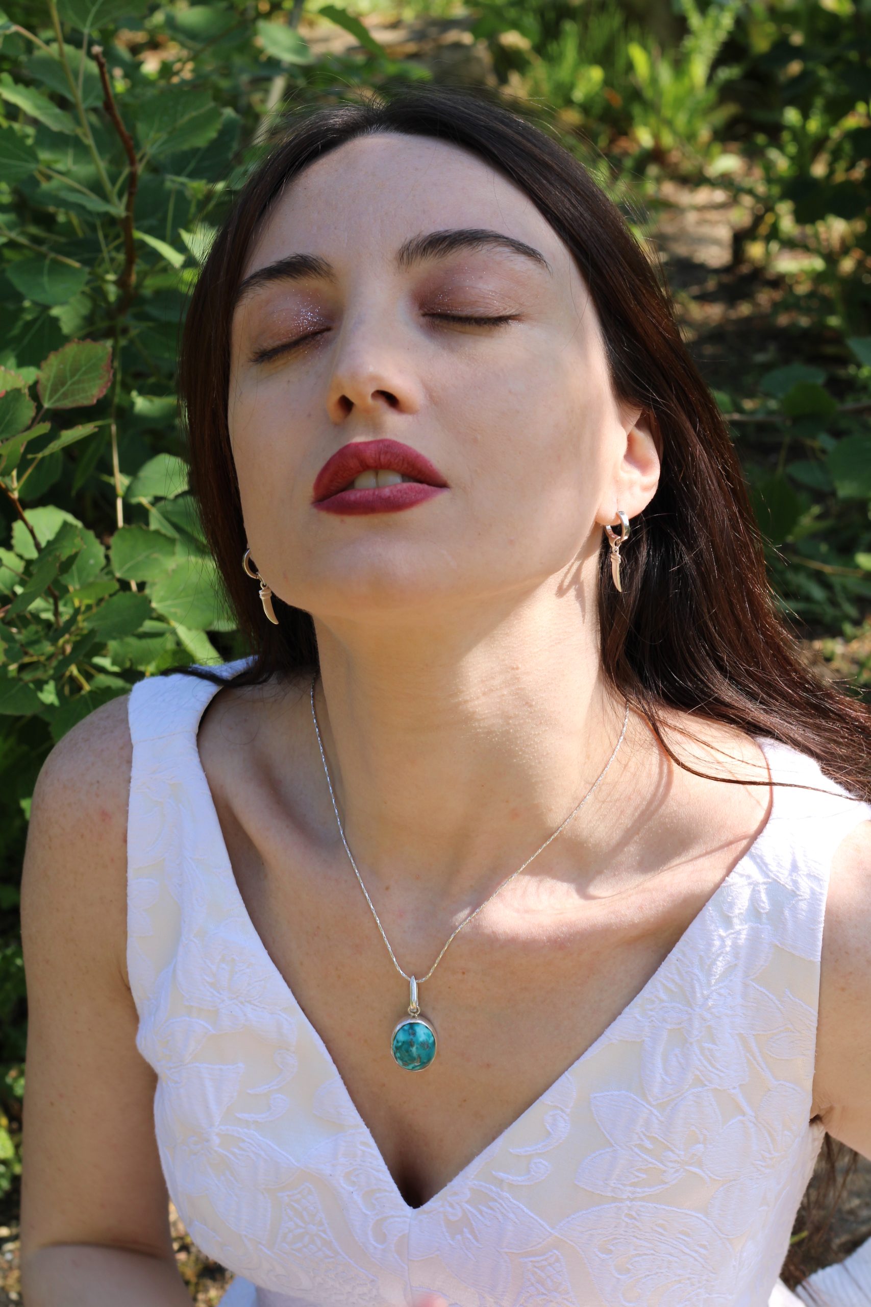 Dhanishta Natural Turquoise Pendant - Image 3