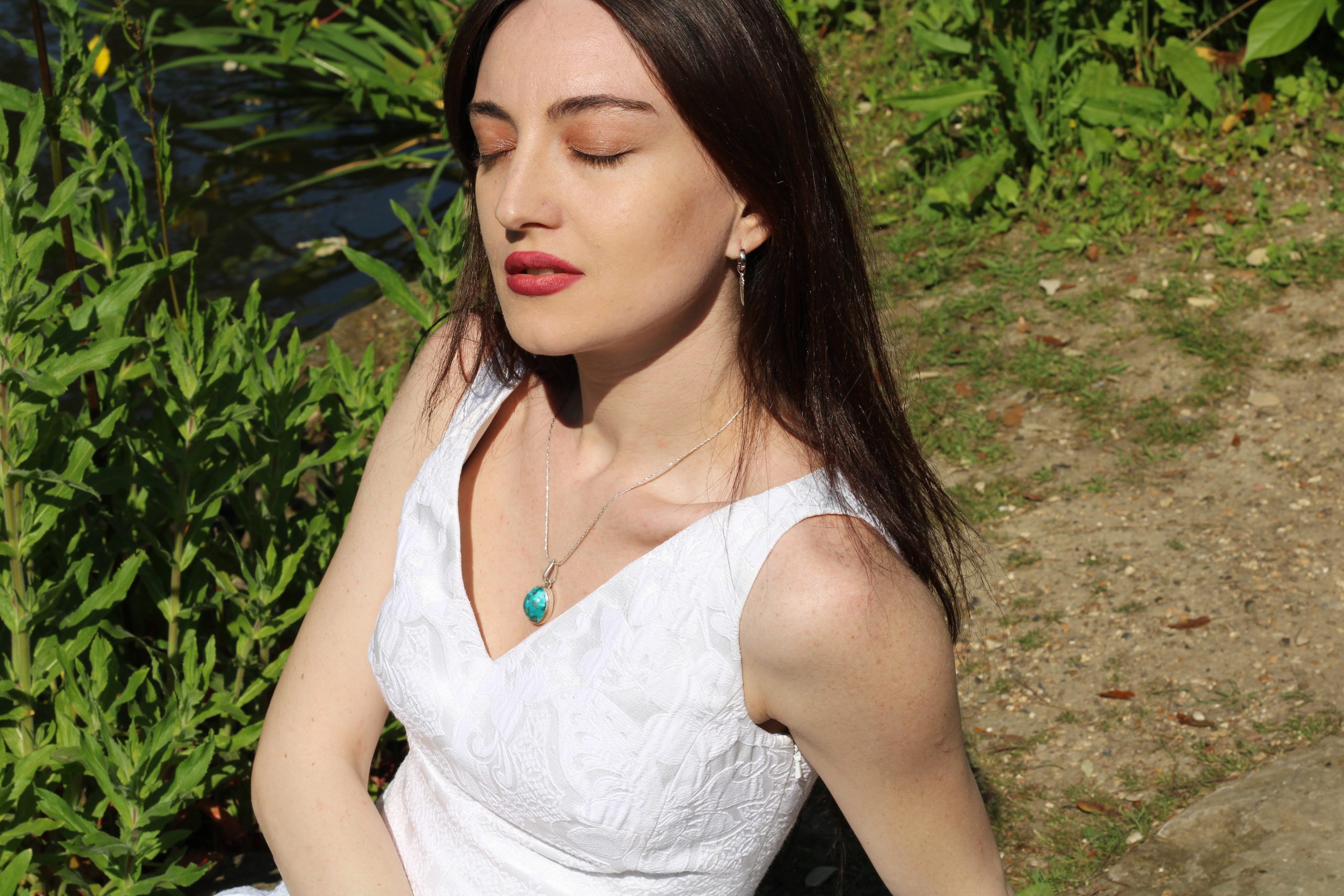 Dhanishta Natural Turquoise Pendant - Image 15