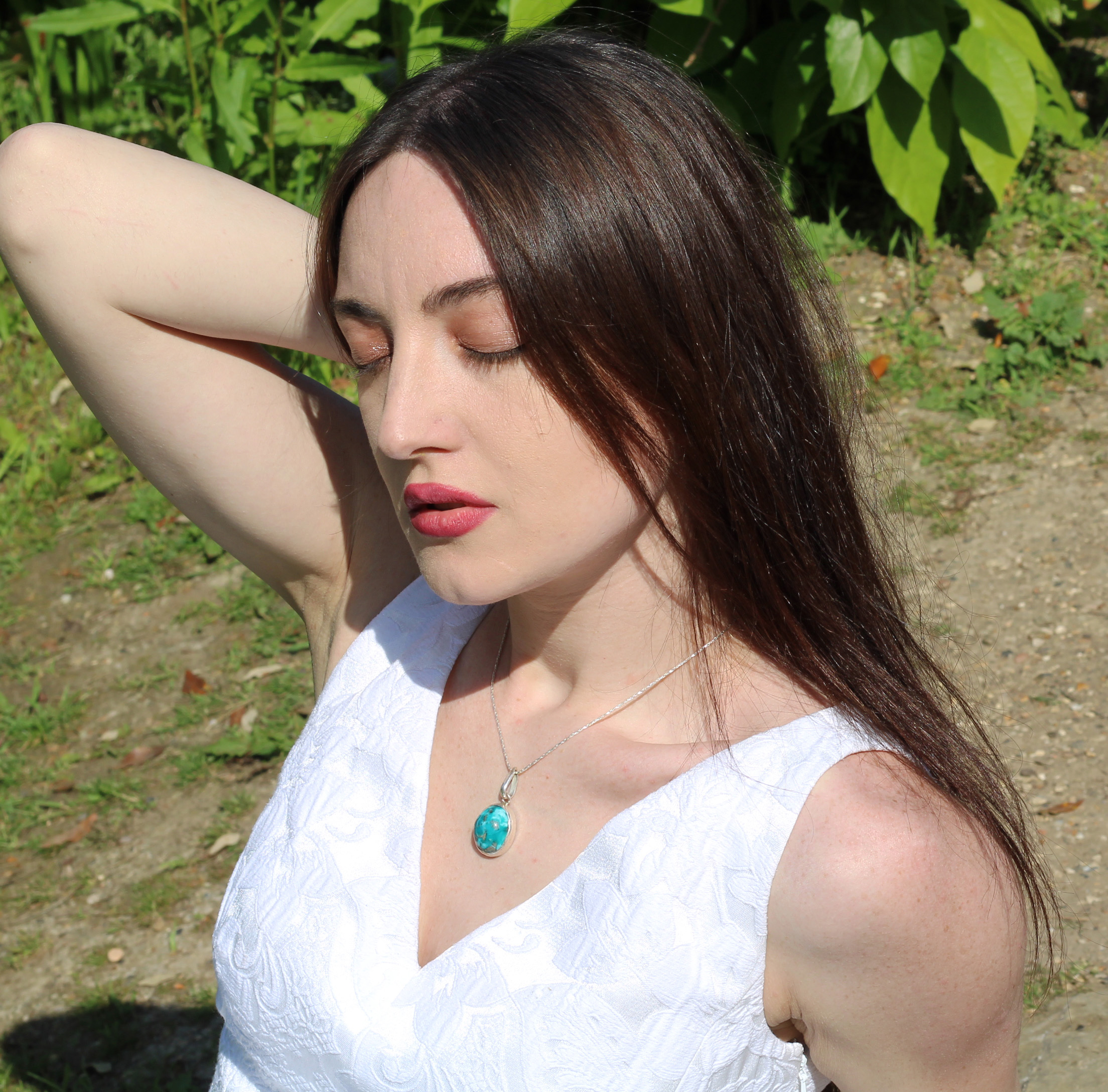 Dhanishta Natural Turquoise Pendant - Image 18