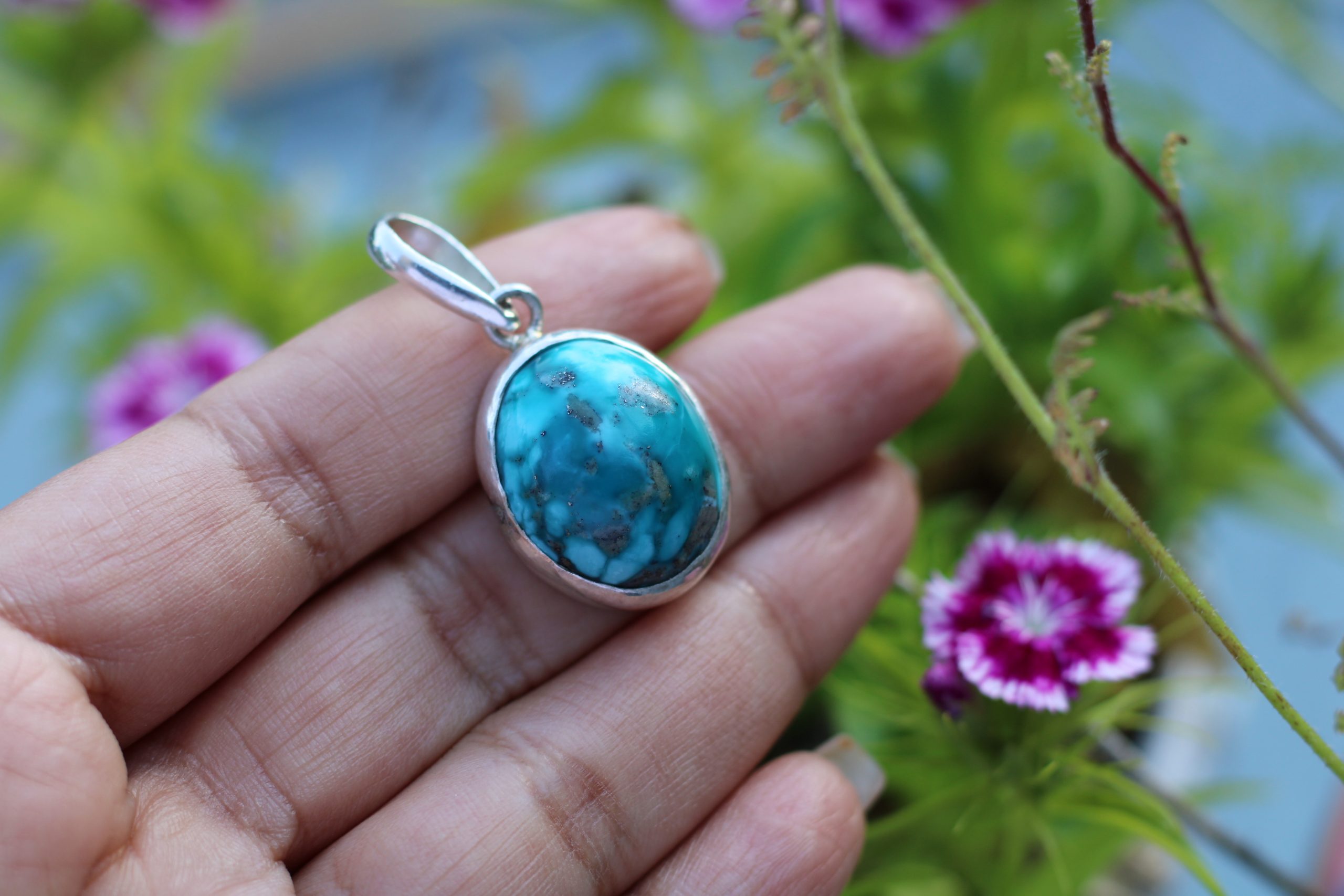 Dhanishta Natural Turquoise Pendant