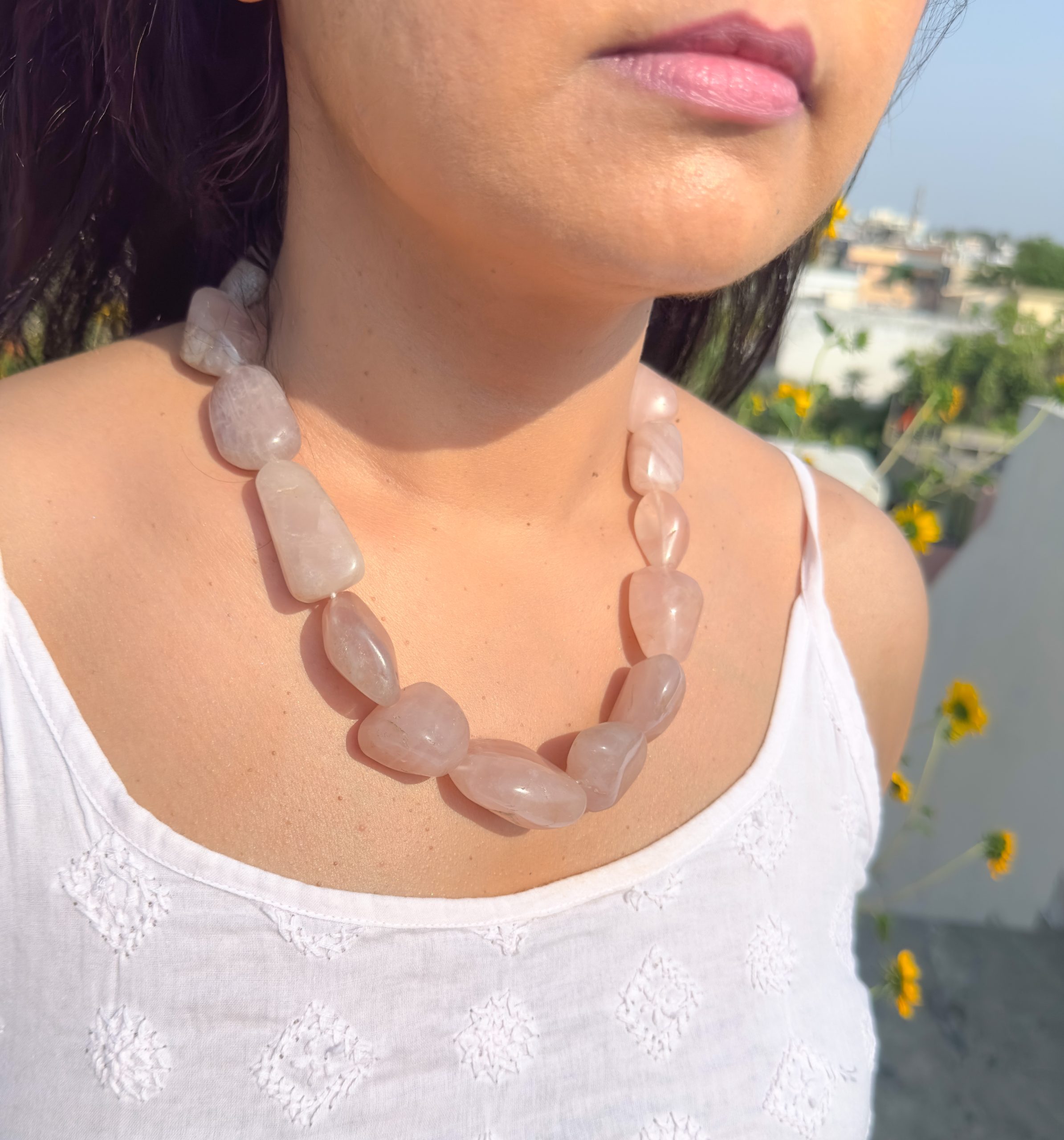 Gulmarg Rose Quartz Necklace - Image 3