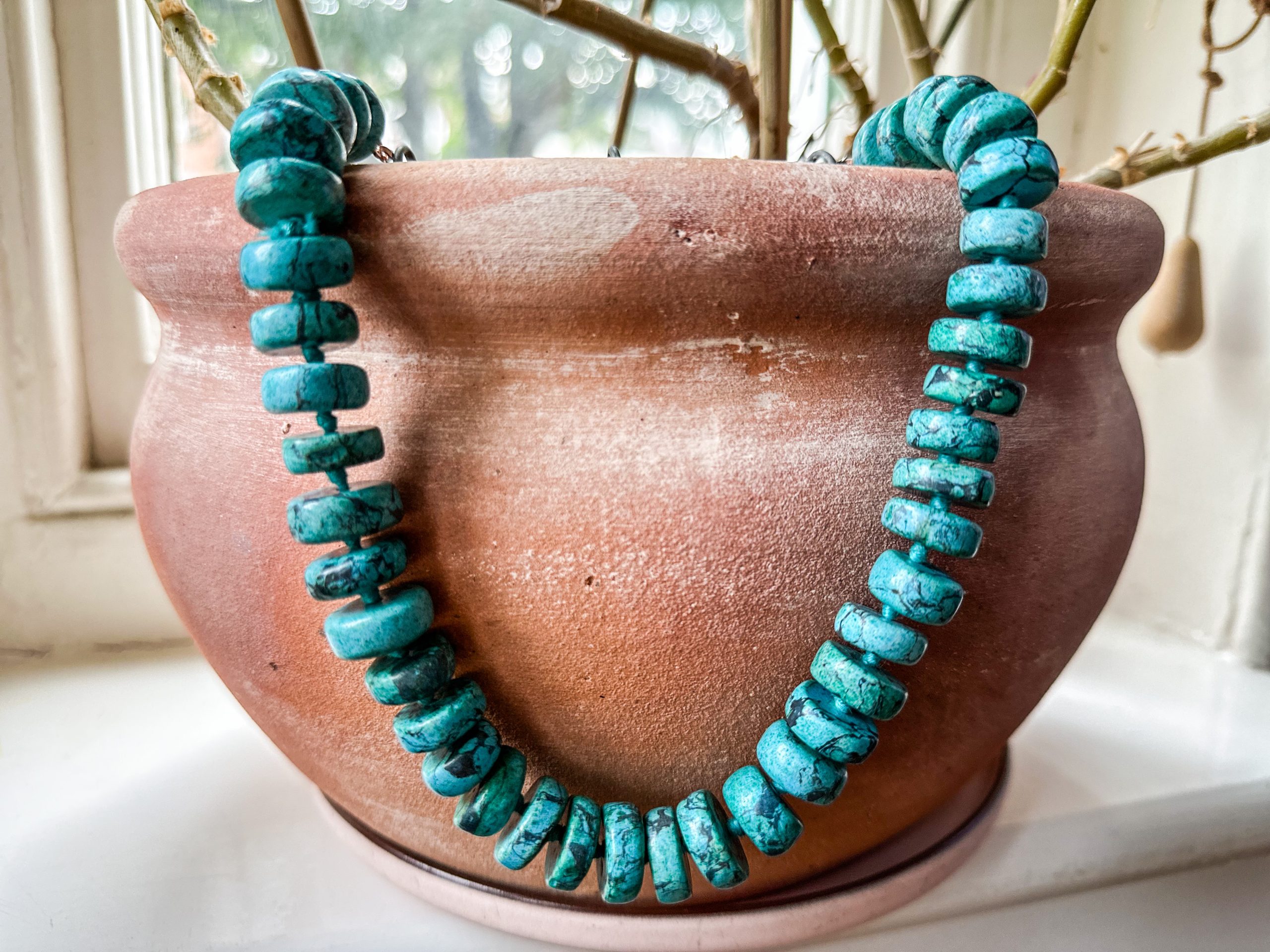 Turquoise Statement Necklace - Yogini, Vintage Turquoise Jewelry - Image 4