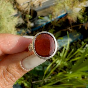 garnet ring silver