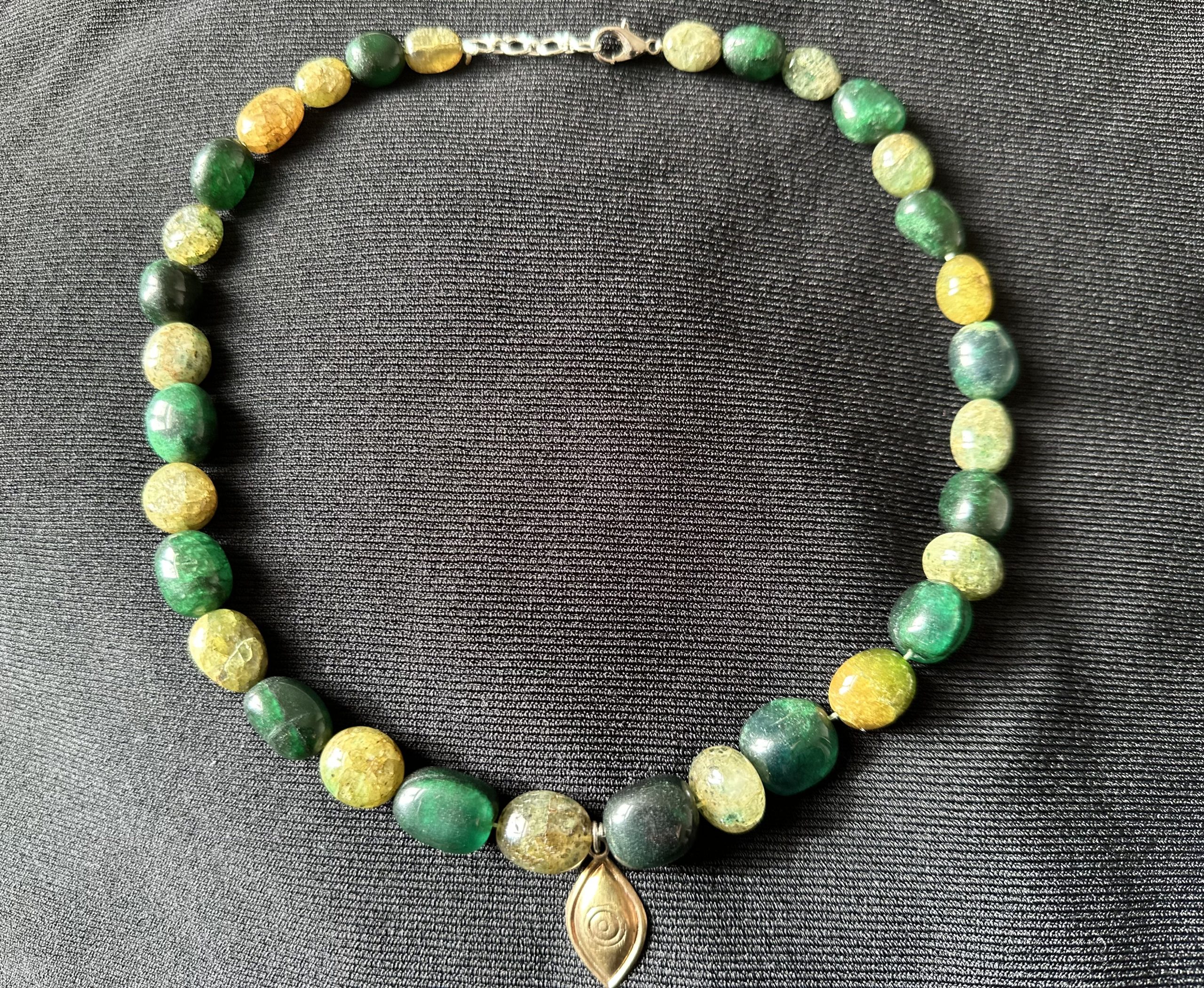 Bhuva Green Bead Evil Eye Necklace - Image 4