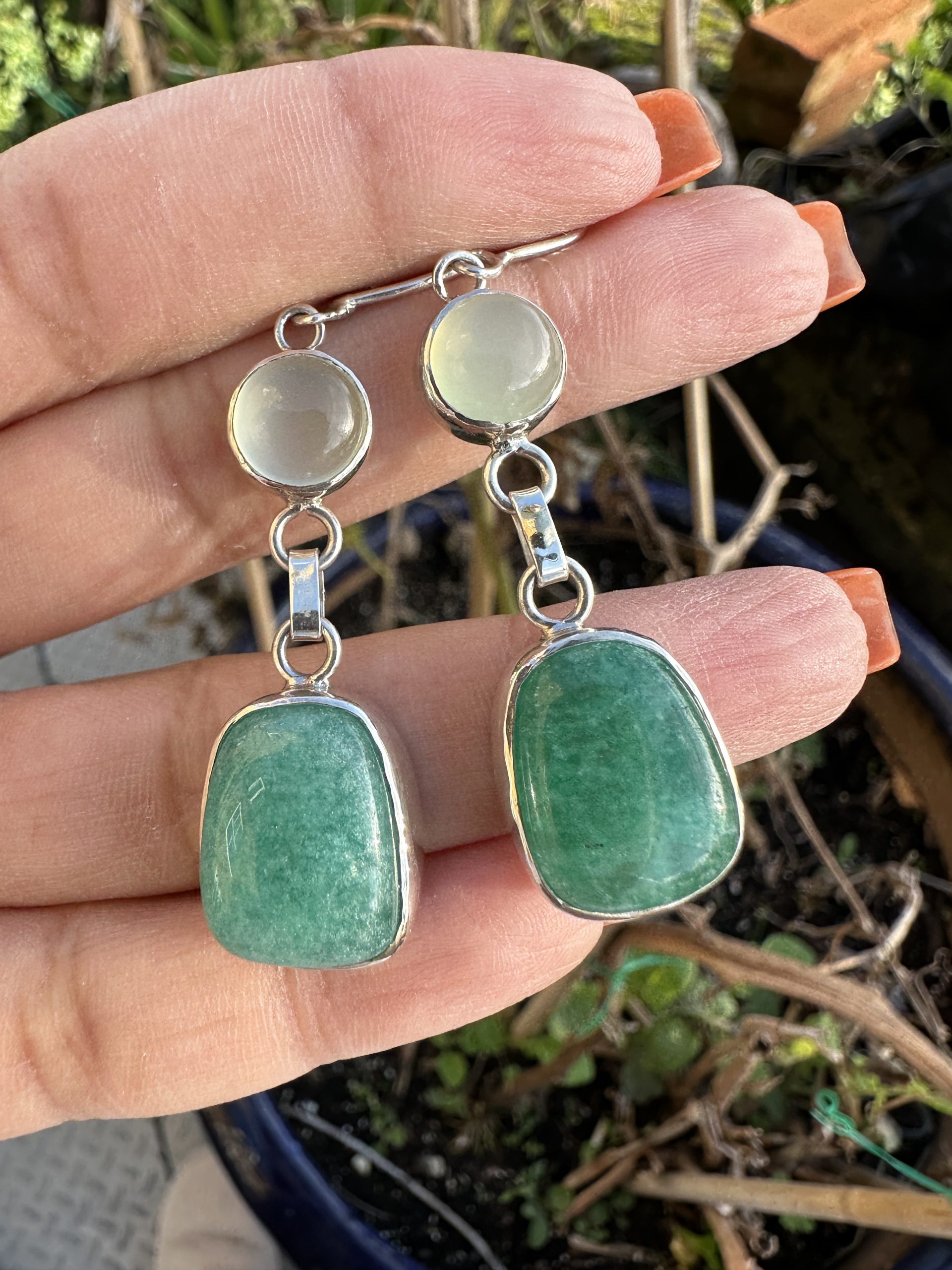 Green Drop Earrings