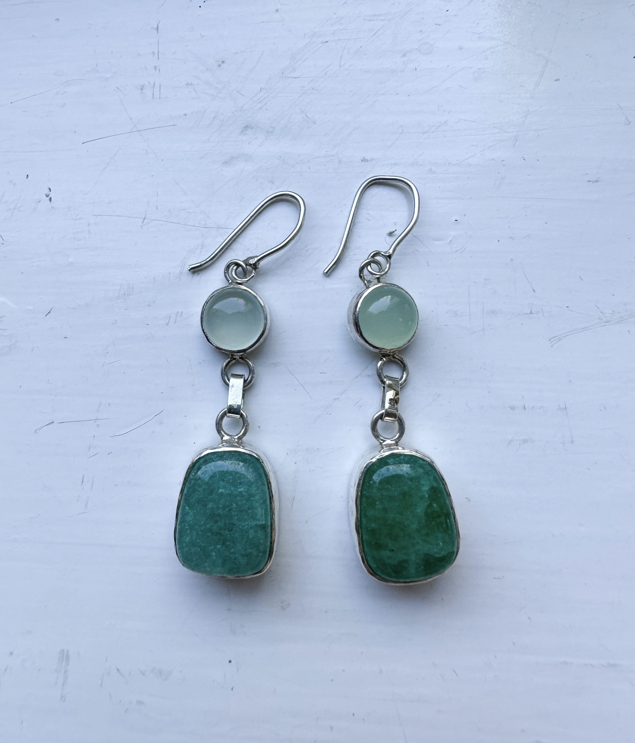 green earrings drop