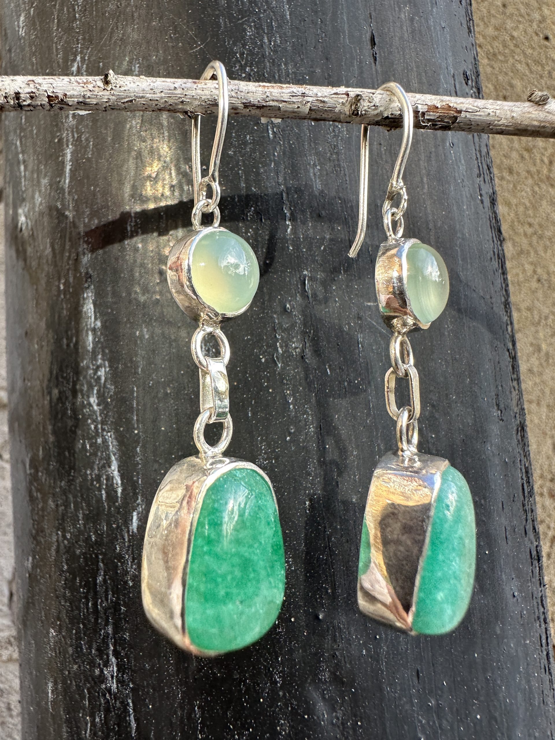 drop earrings green