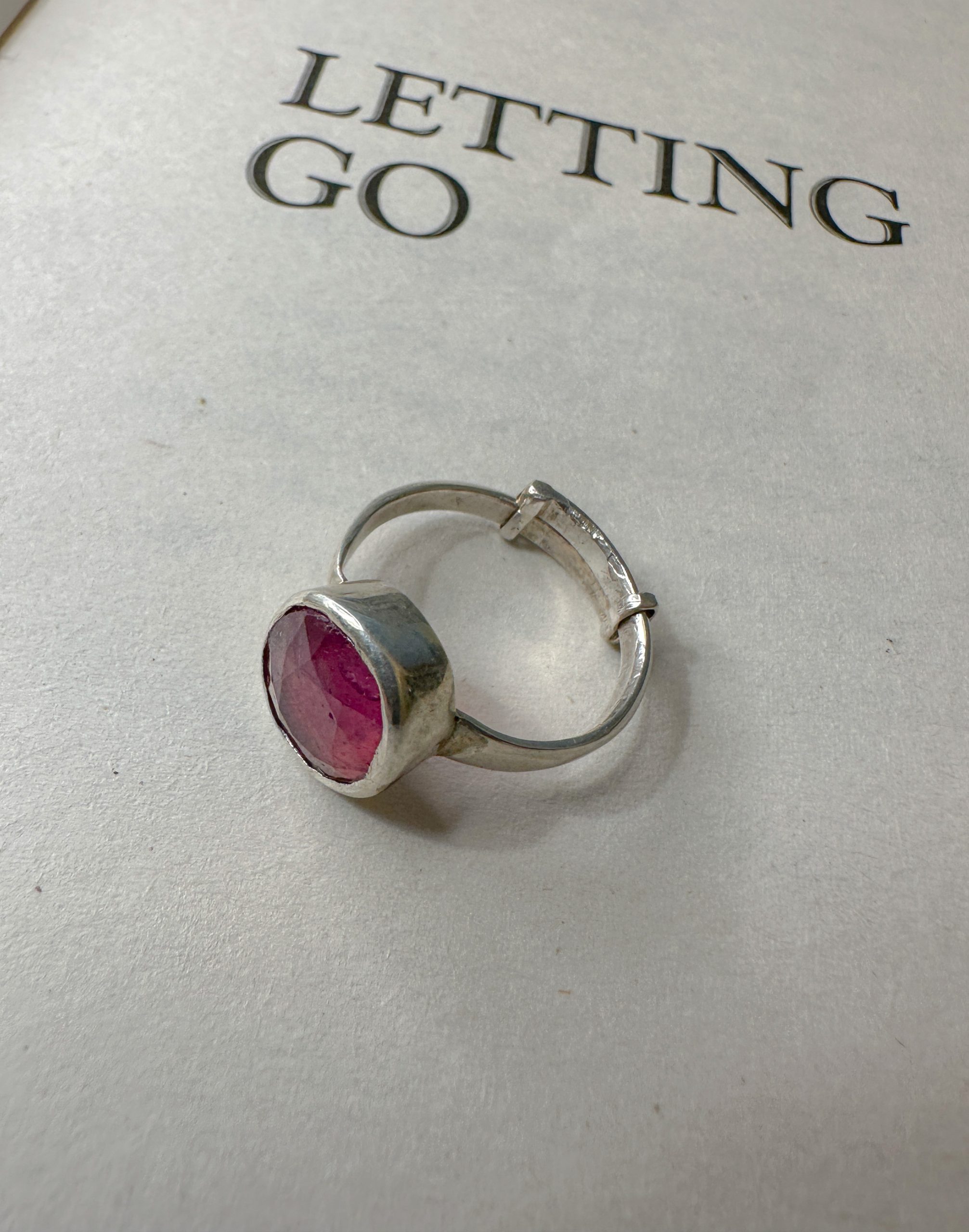 Pink Ruby - Peehu Adjustable Ring - Image 4