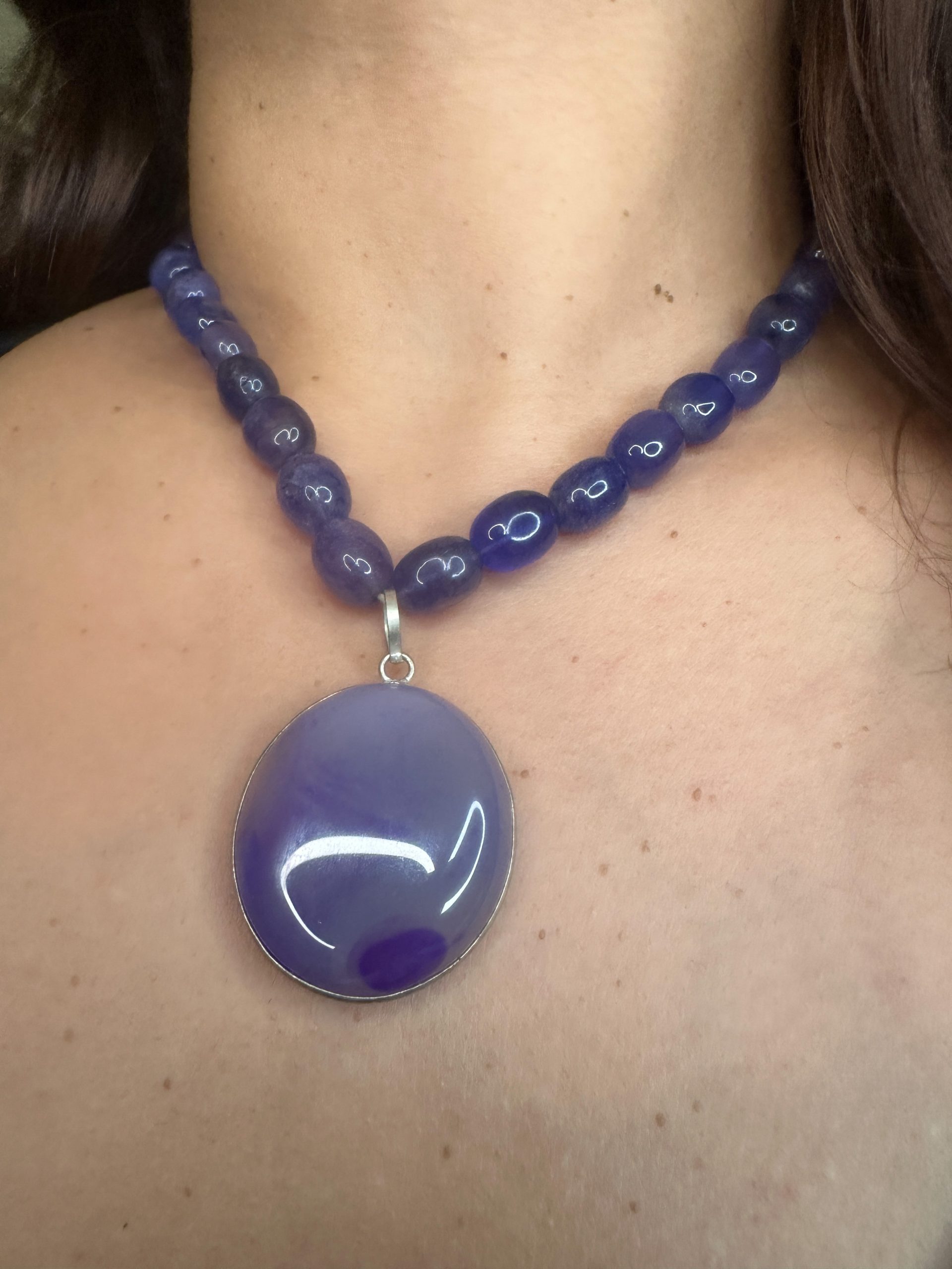 Blue Agate Necklace – Maithili - Image 4
