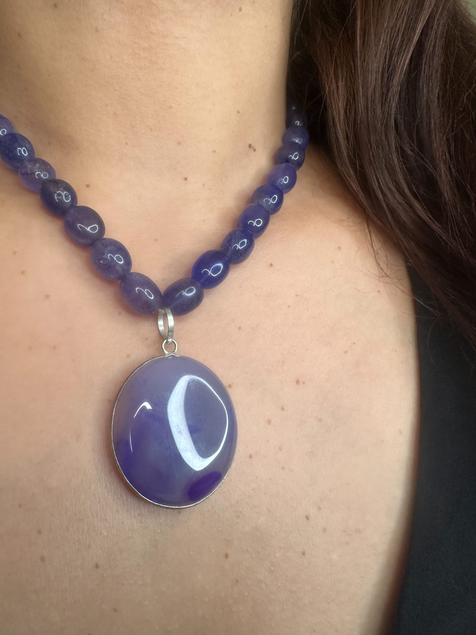 Blue Agate Necklace – Maithili - Image 6