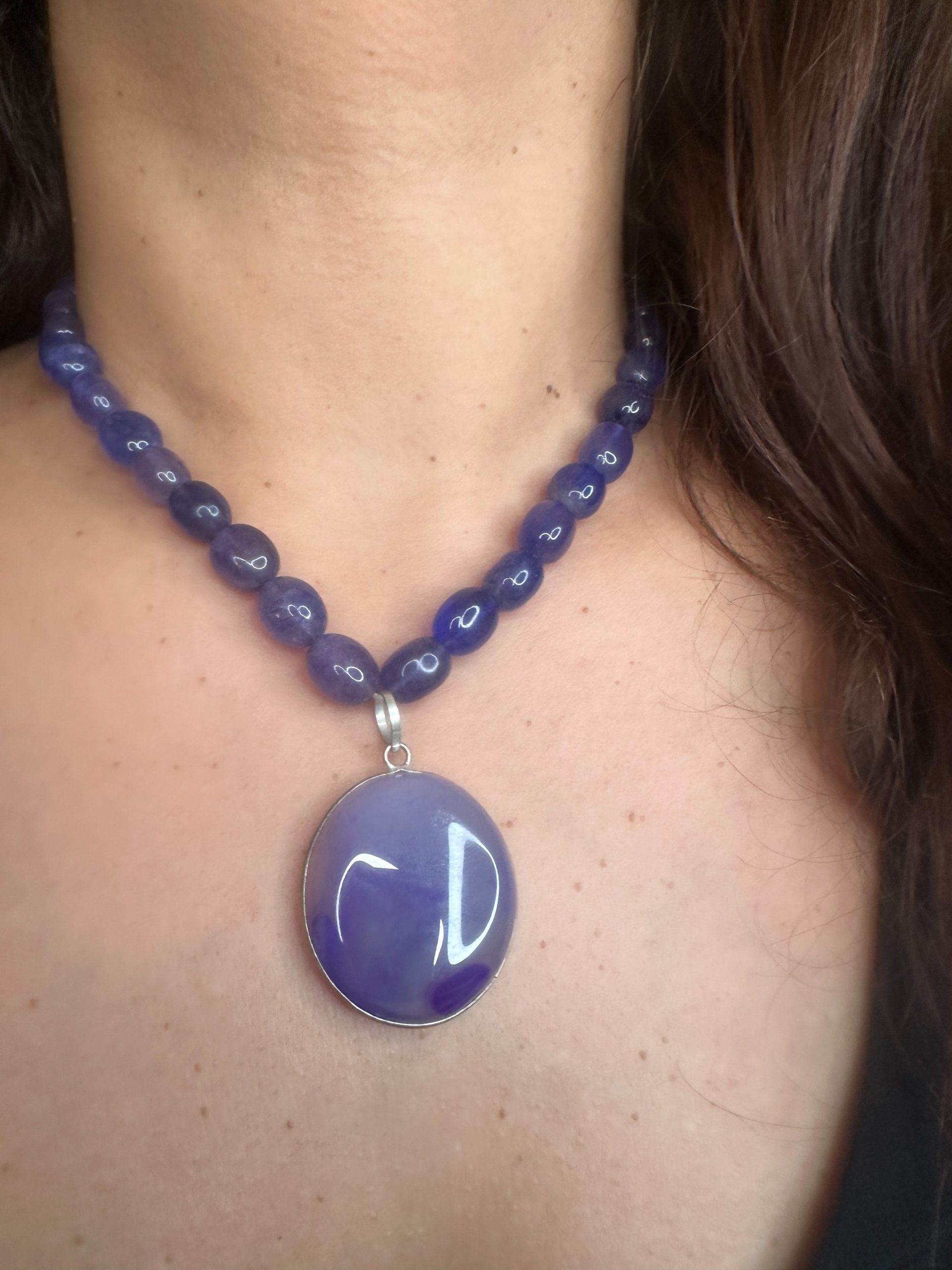 Blue Agate Necklace – Maithili - Image 7